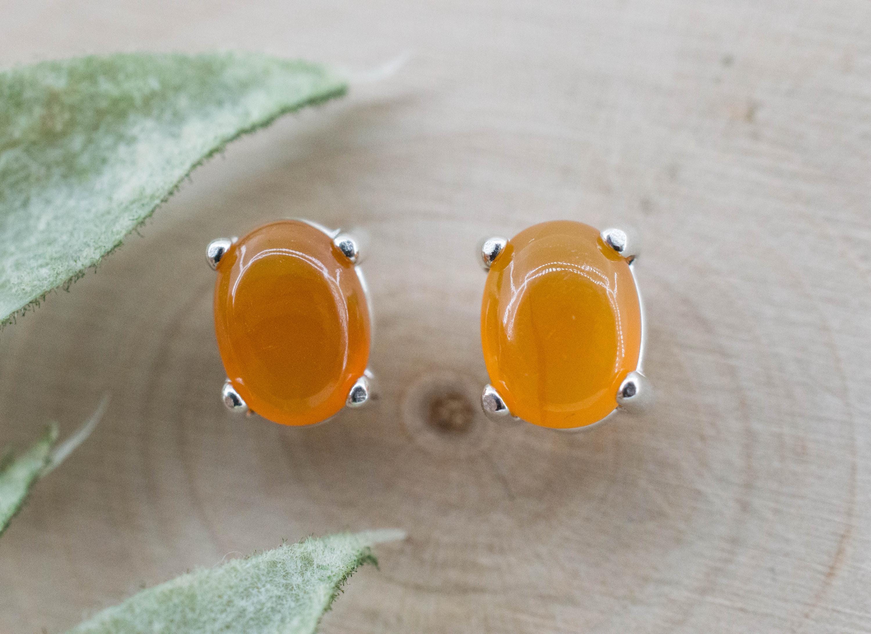 Carnelian Earrings, Natural Untreated New Jersey Carnelian; 2.350cts - Mark Oliver Gems