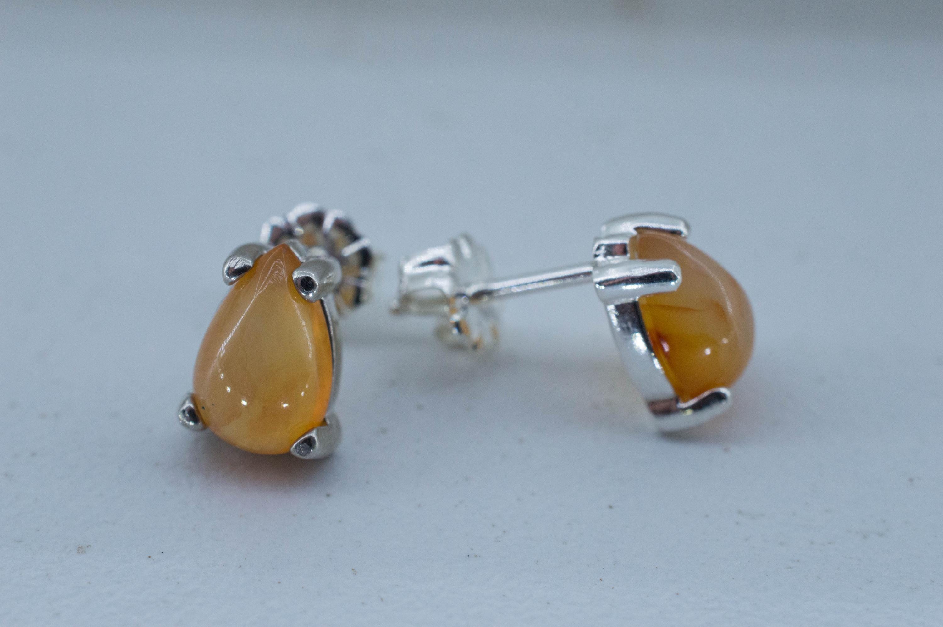 Carnelian Earrings, Natural Untreated New Jersey Carnelian; 2.390cts - Mark Oliver Gems