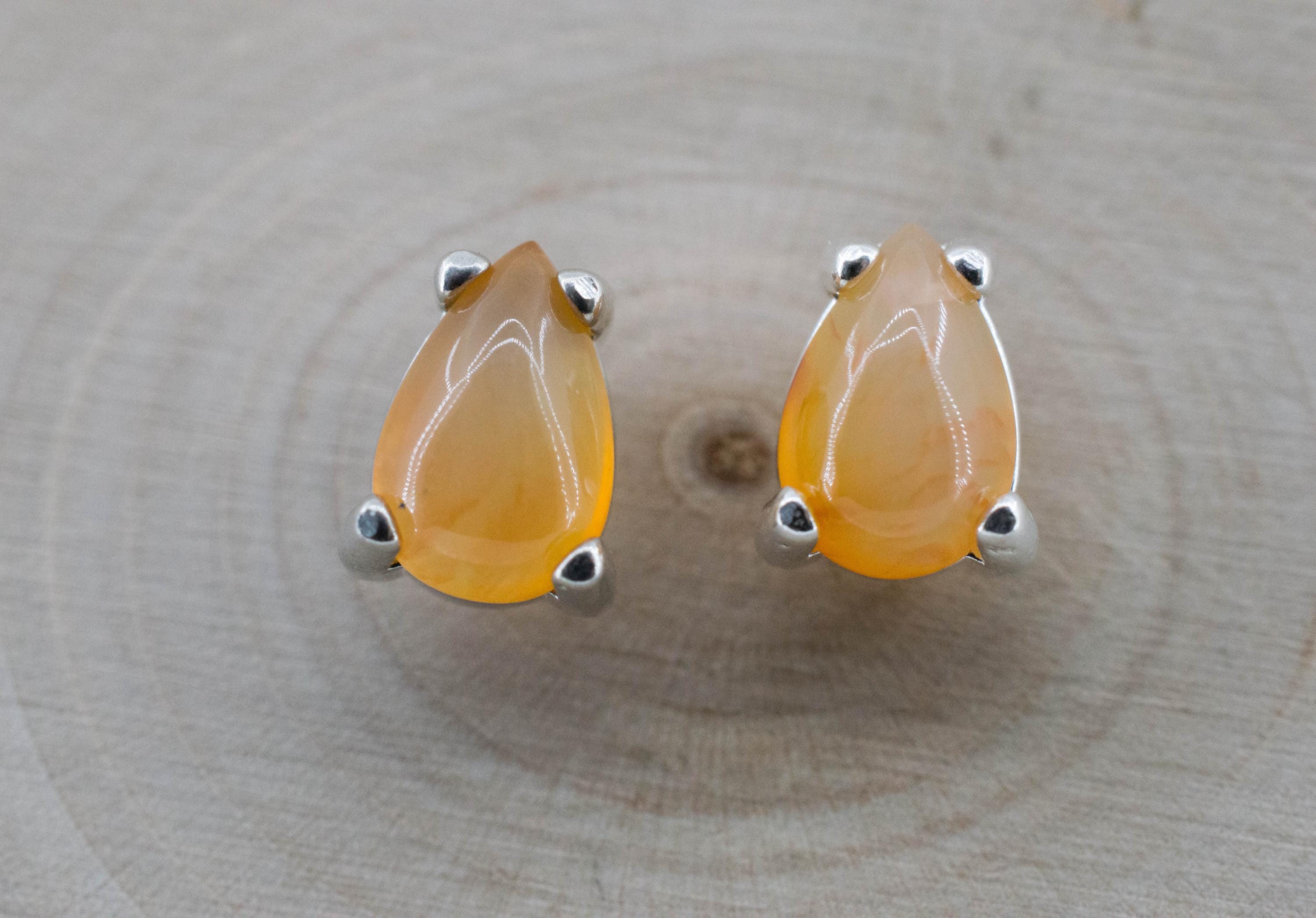 Carnelian Earrings, Natural Untreated New Jersey Carnelian; 2.390cts - Mark Oliver Gems