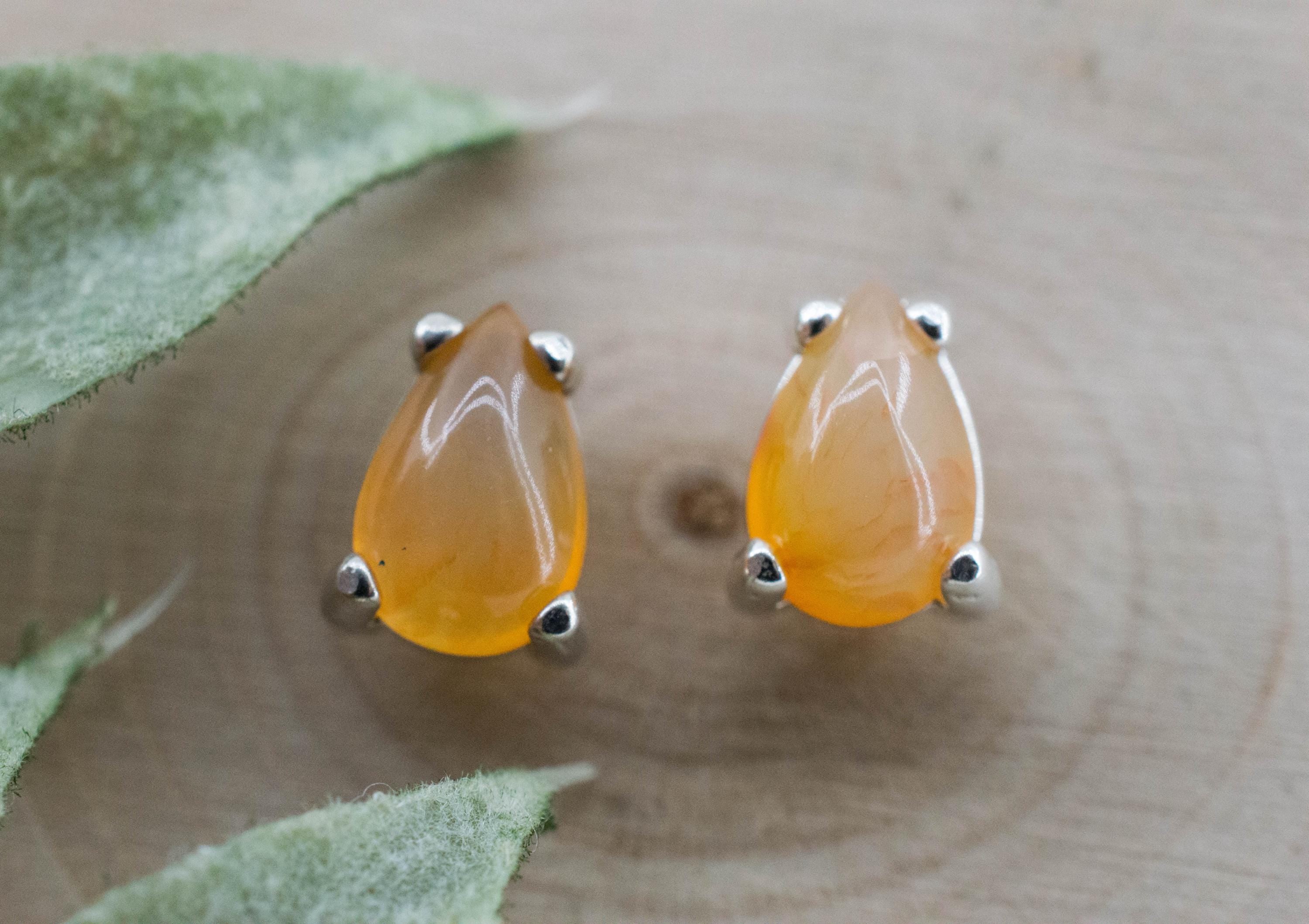 Carnelian Earrings, Natural Untreated New Jersey Carnelian; 2.390cts - Mark Oliver Gems