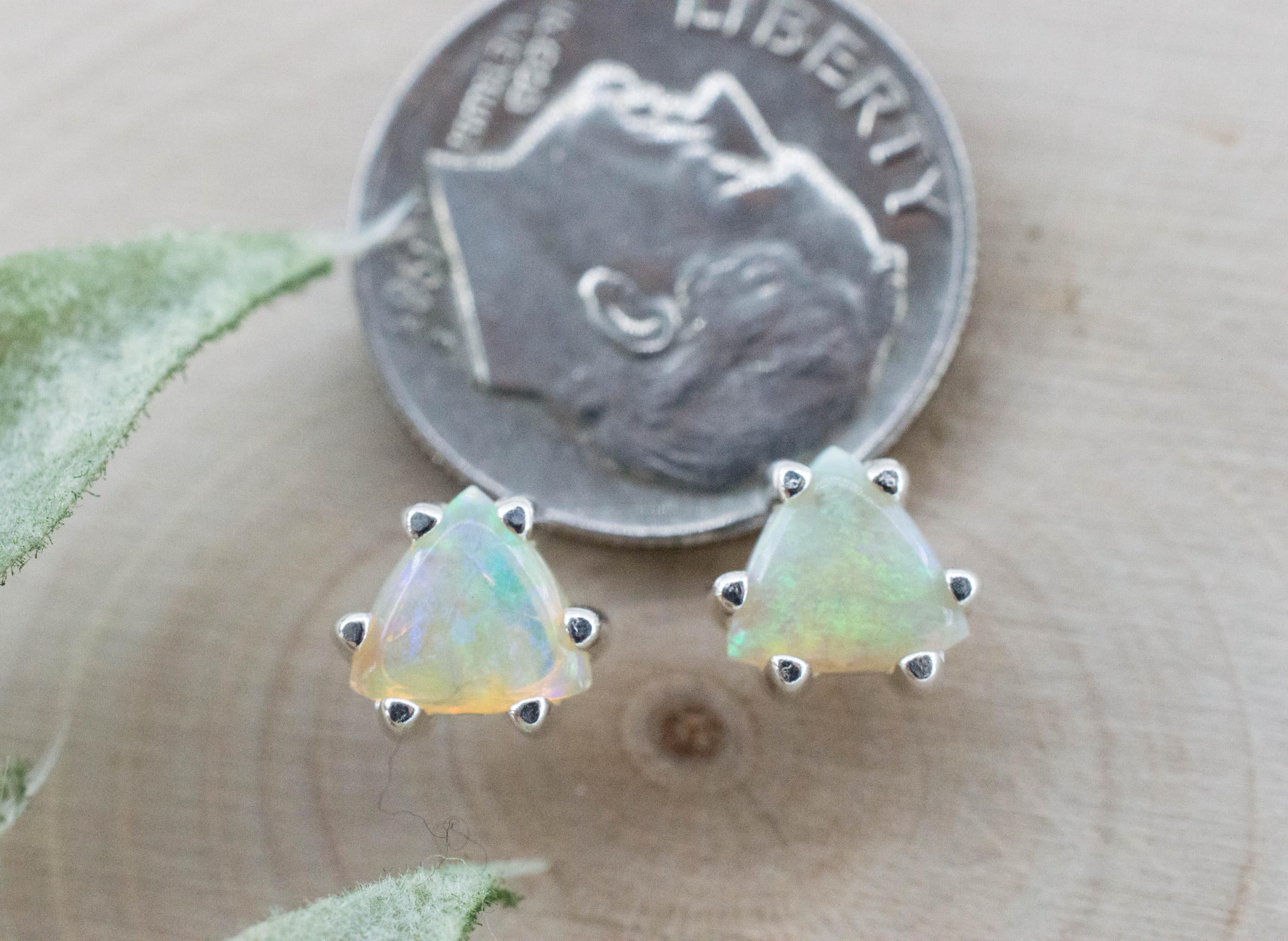 Opal Earrings, Natural Untreated Australian Opal; 0.885cts - Mark Oliver Gems