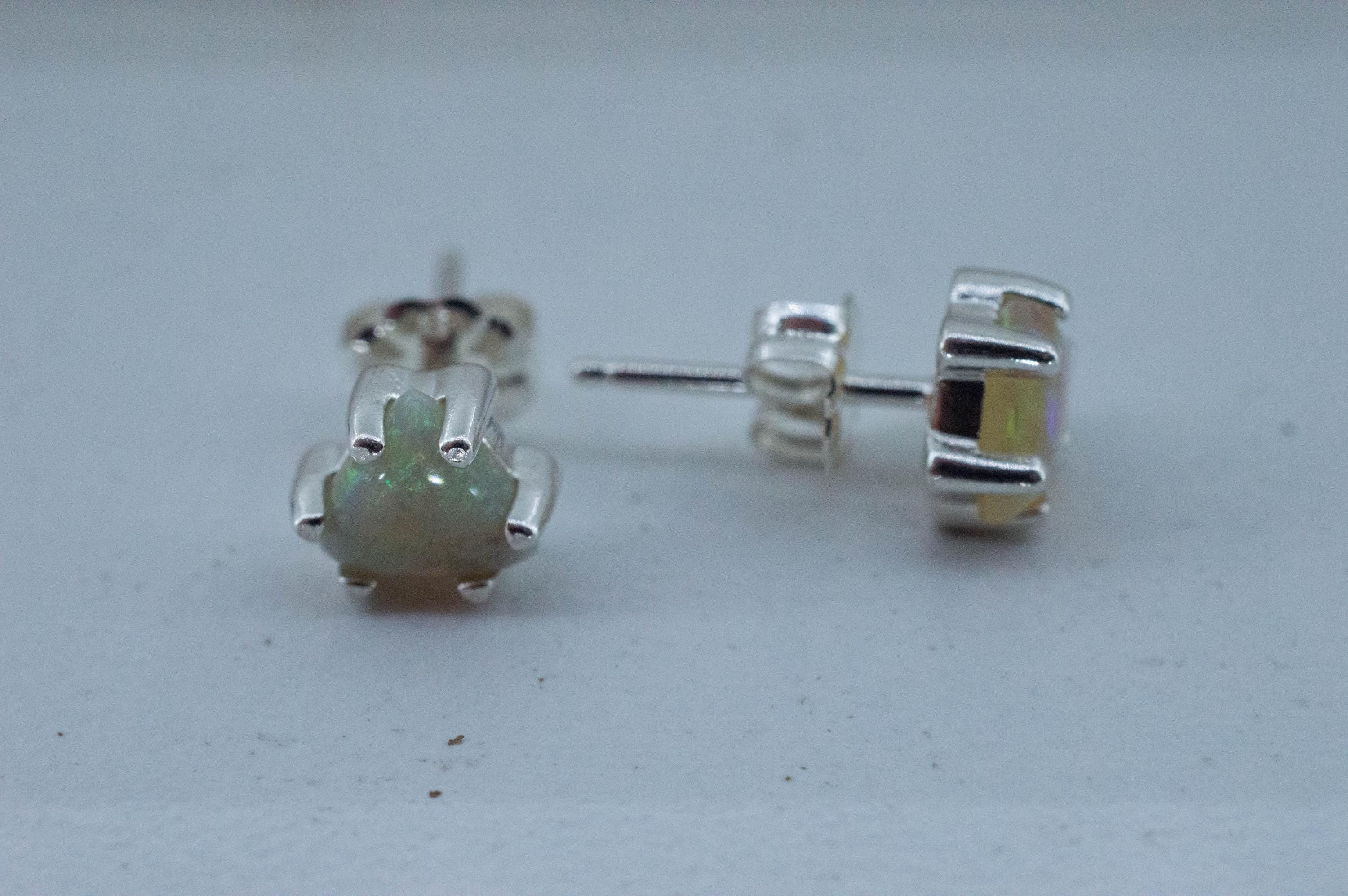 Opal Earrings, Natural Untreated Australian Opal; 0.885cts - Mark Oliver Gems