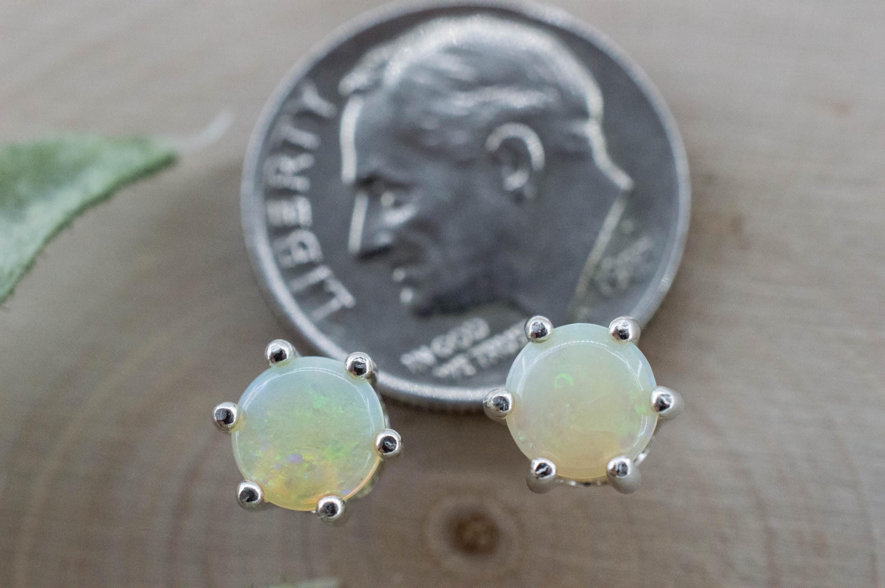 Opal Earrings, Natural Untreated Australian Opal; 0.865cts - Mark Oliver Gems