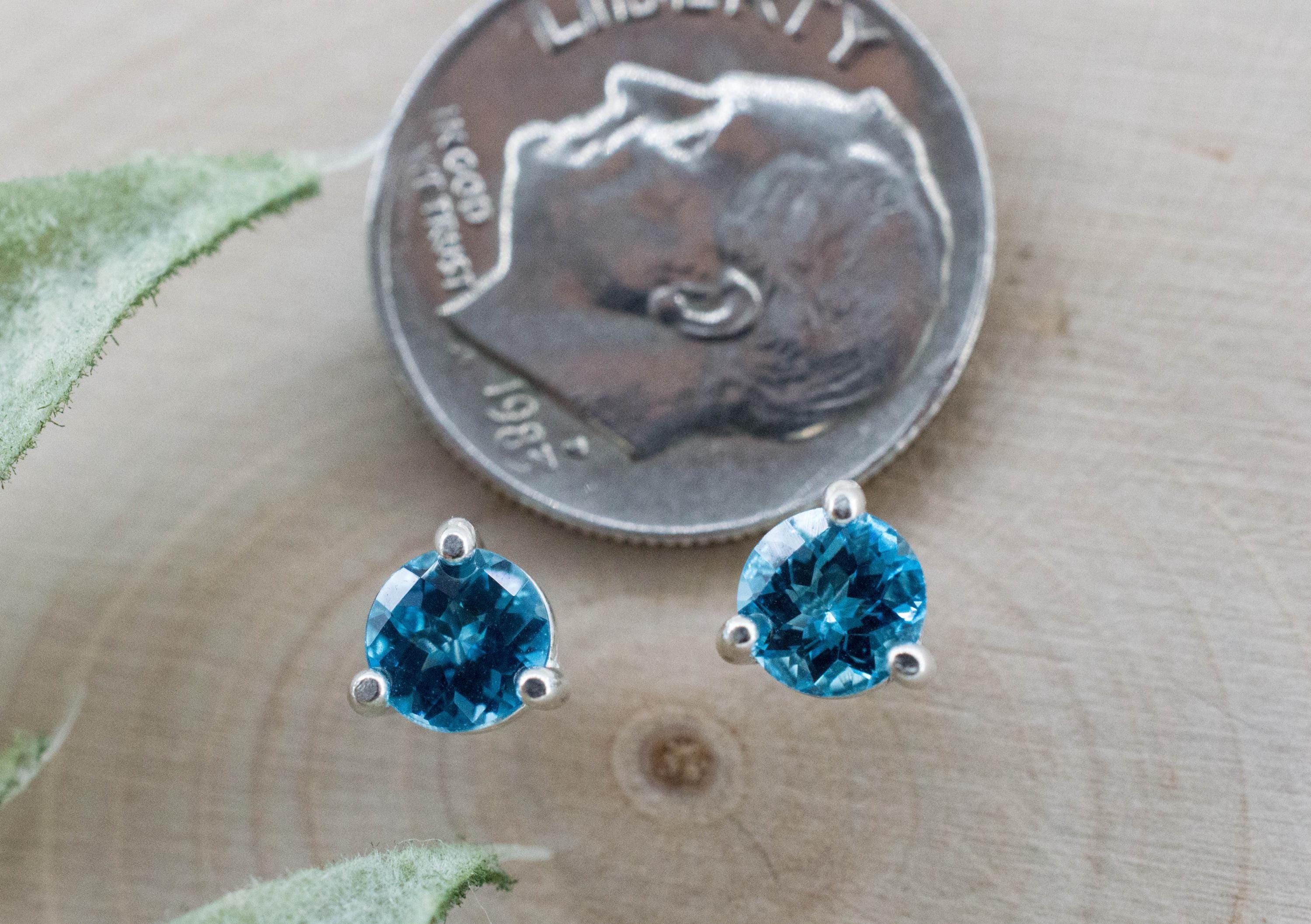 Blue Topaz Earrings; Natural Brazil Topaz; 1.095cts - Mark Oliver Gems