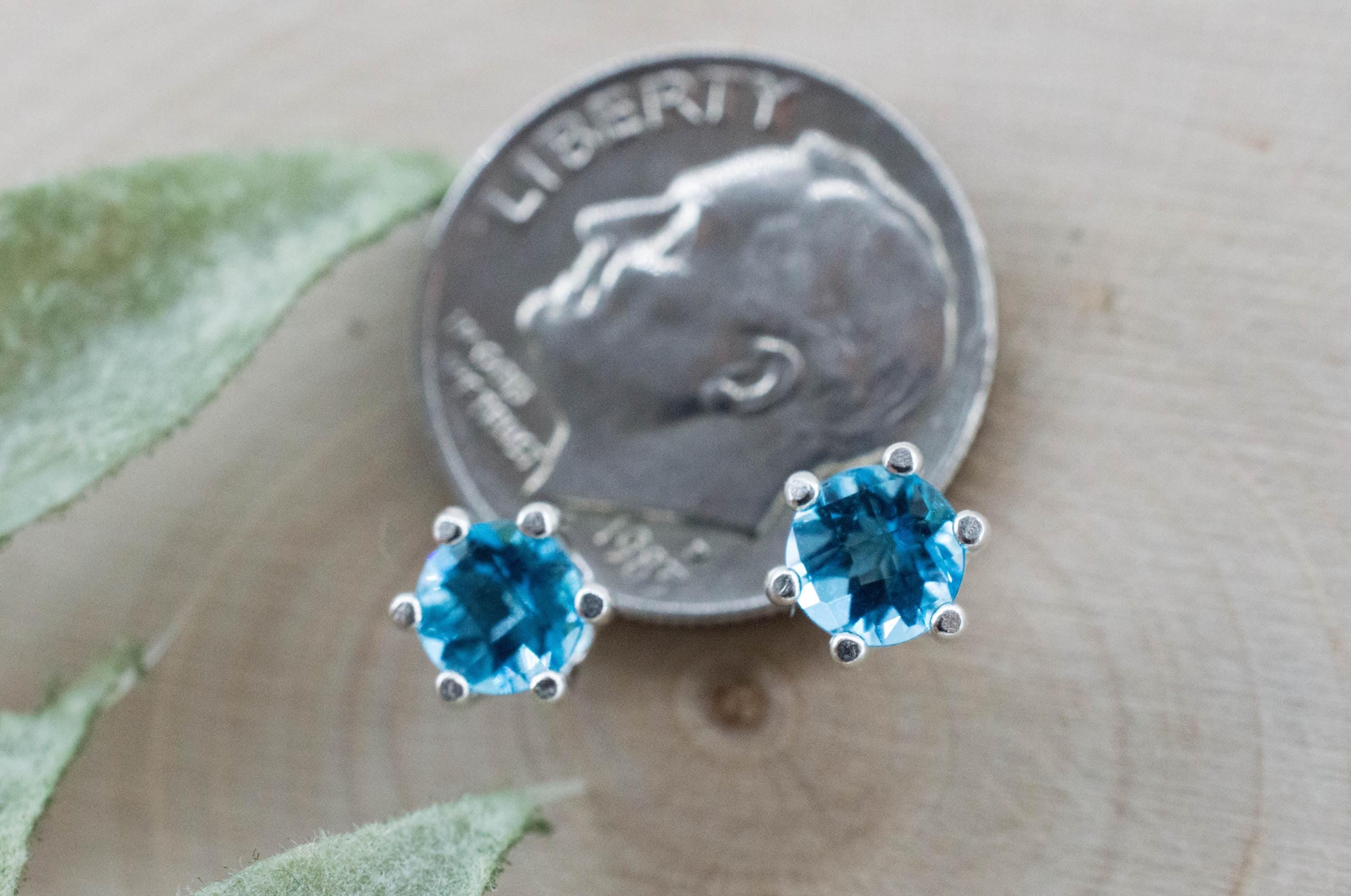 Blue Topaz Earrings; Natural Brazil Topaz; 1.175cts - Mark Oliver Gems