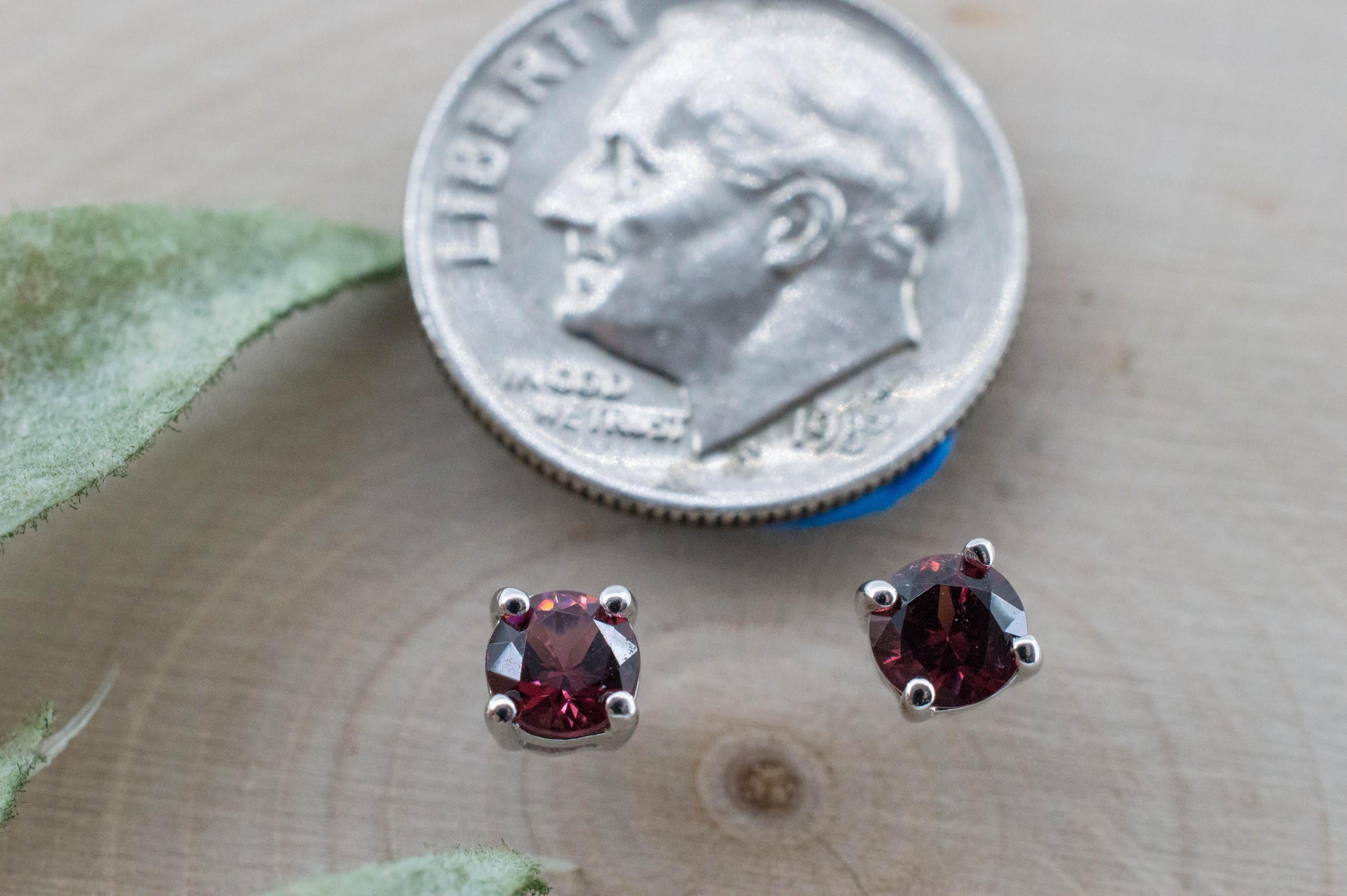 Pomegranate Sapphire Earrings, Natural Thailand Sapphire; 0.580cts - Mark Oliver Gems