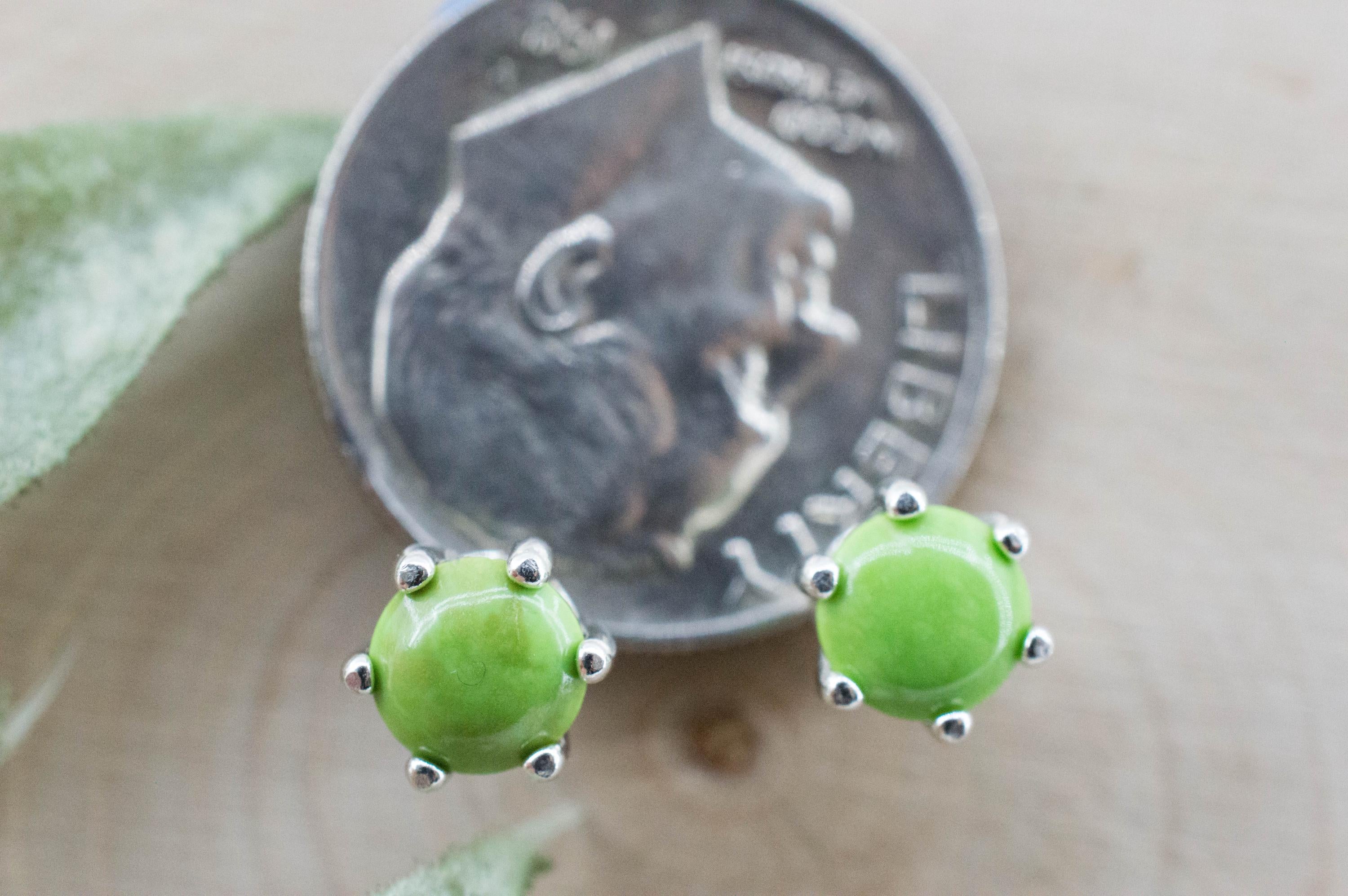 Gaspetite Earrings; Natural Untreated Australian Gaspeite; 0.730cts - Mark Oliver Gems