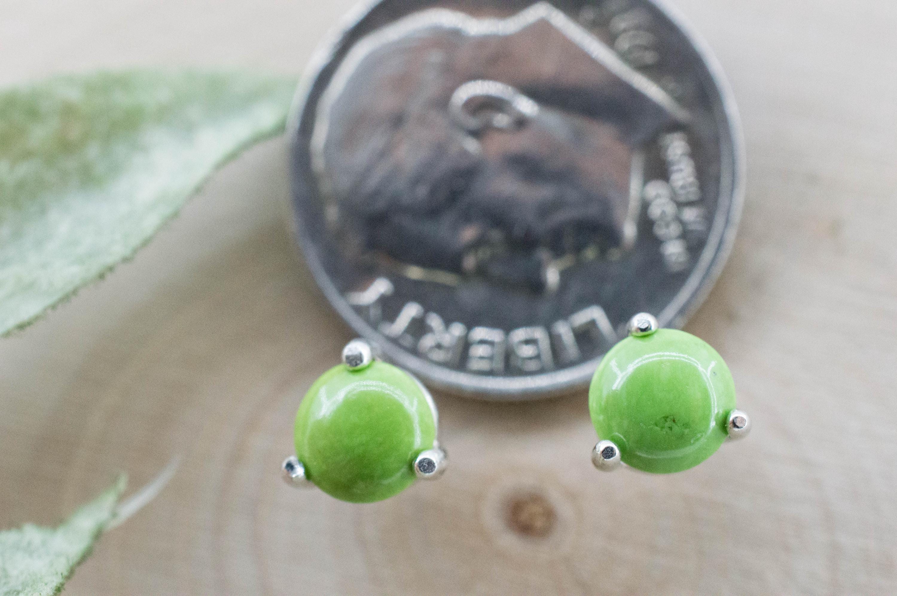 Gaspetite Earrings; Natural Untreated Australian Gaspeite; 0.785cts - Mark Oliver Gems