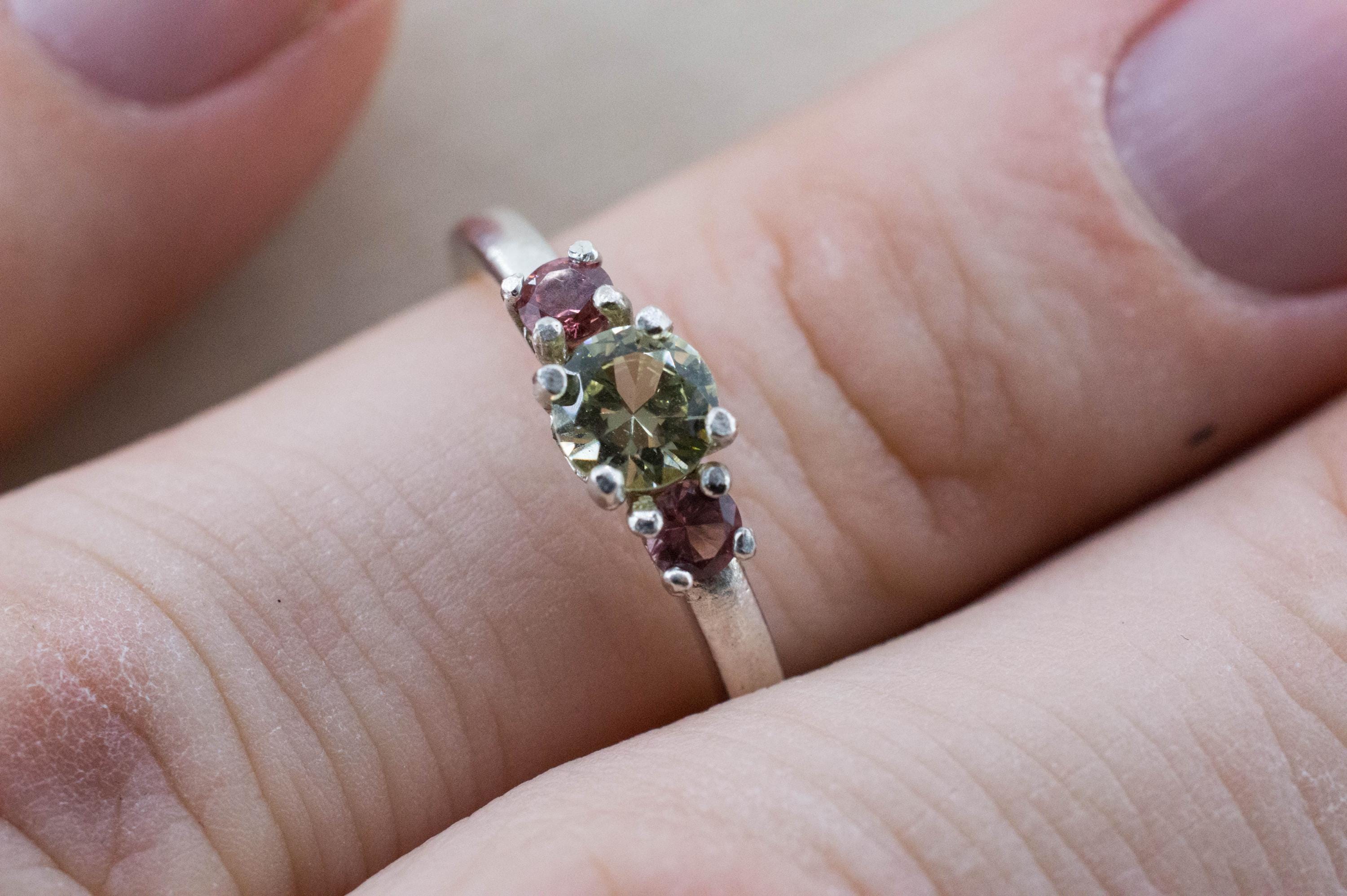 Grossular and Imperial Garnet Ring, Natural Untreated Tanzania Garnets - Mark Oliver Gems