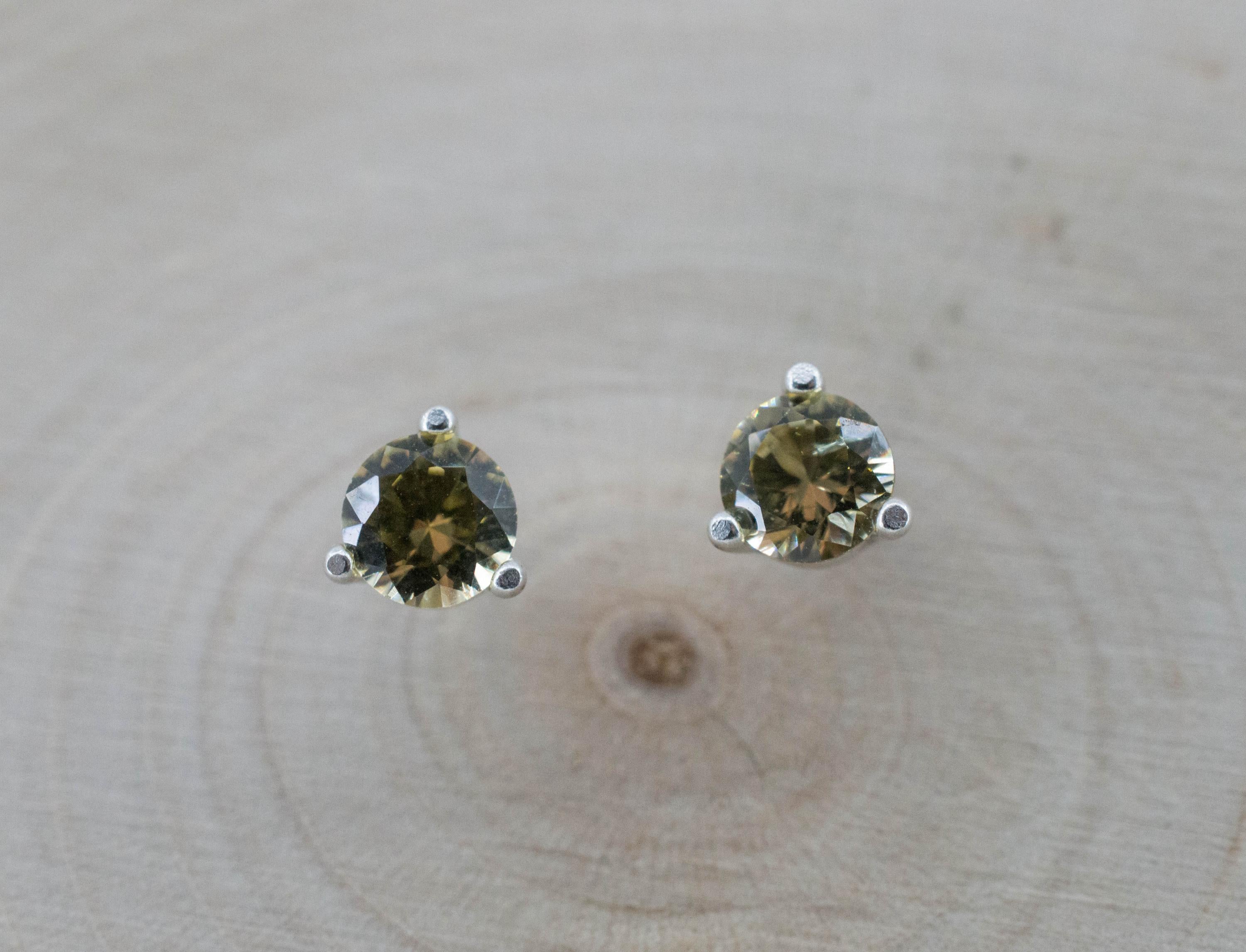 Grossular Garnet Earrings; Natural Untreated Tanzania Garnet; 0.655cts - Mark Oliver Gems