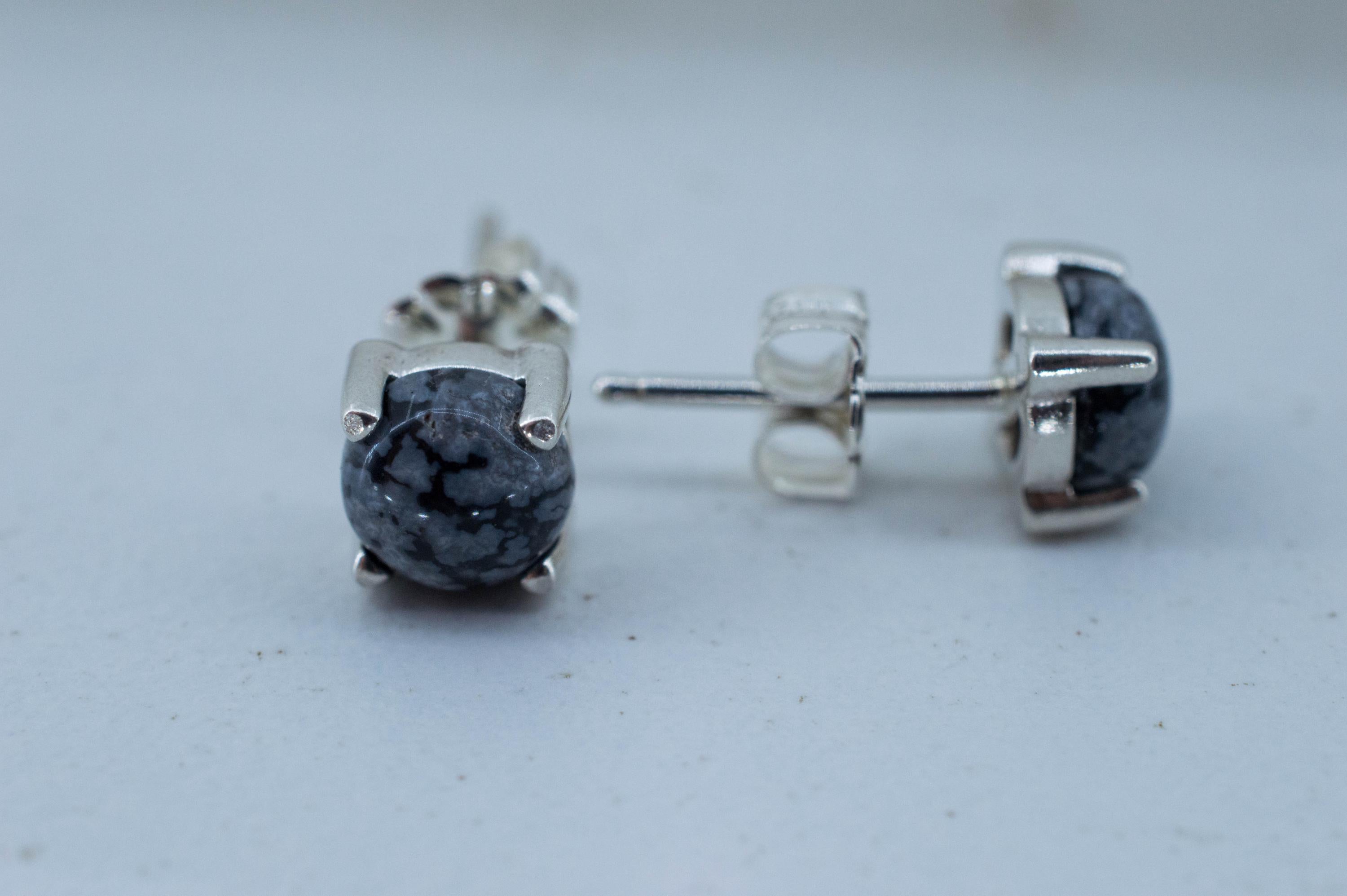 Snowflake Obsidian Earrings; Genuine Untreated Utah Obsidian; 1.130cts - Mark Oliver Gems
