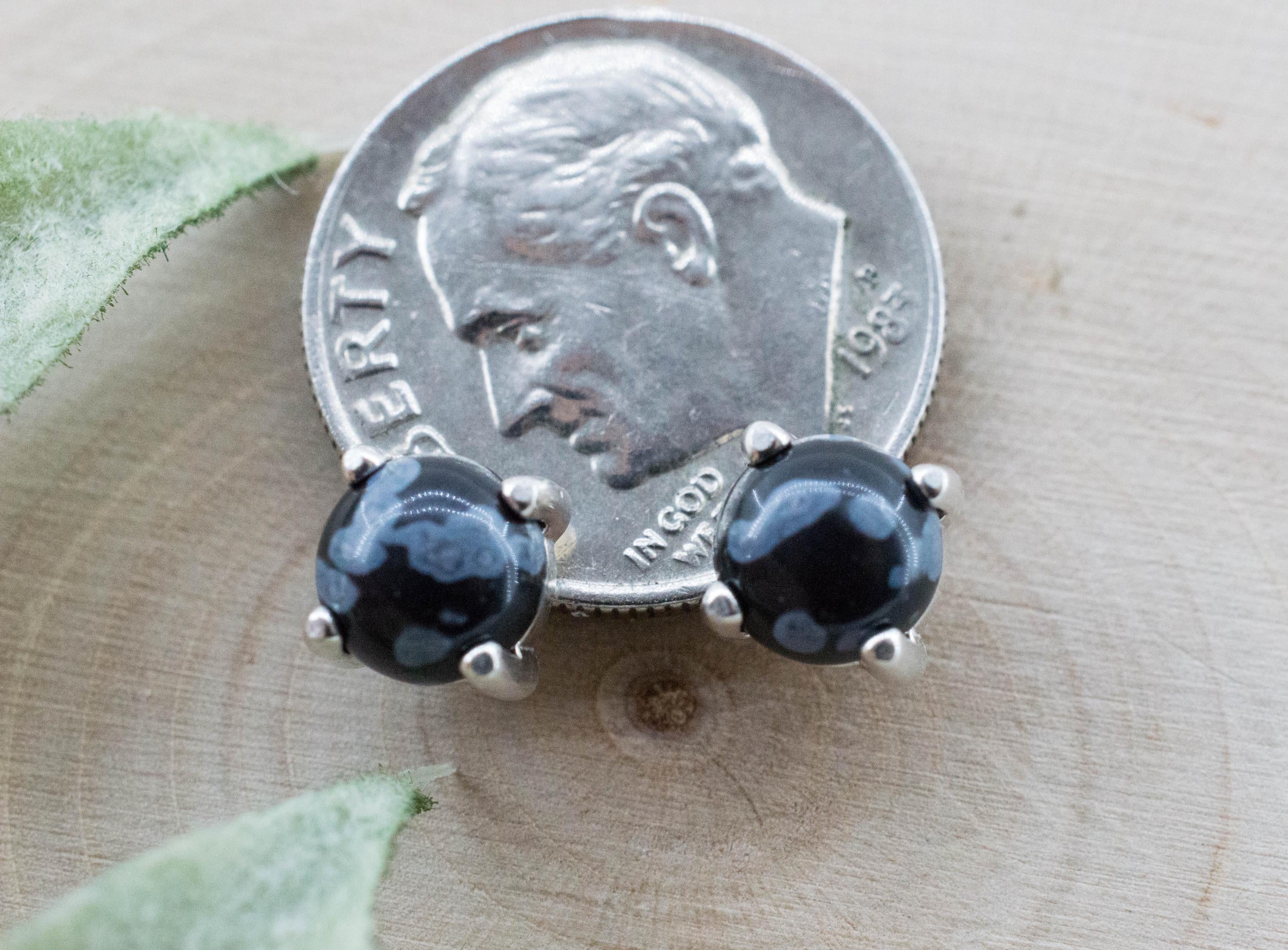 Snowflake Obsidian Earrings; Genuine Untreated Utah Obsidian; 1.300cts - Mark Oliver Gems