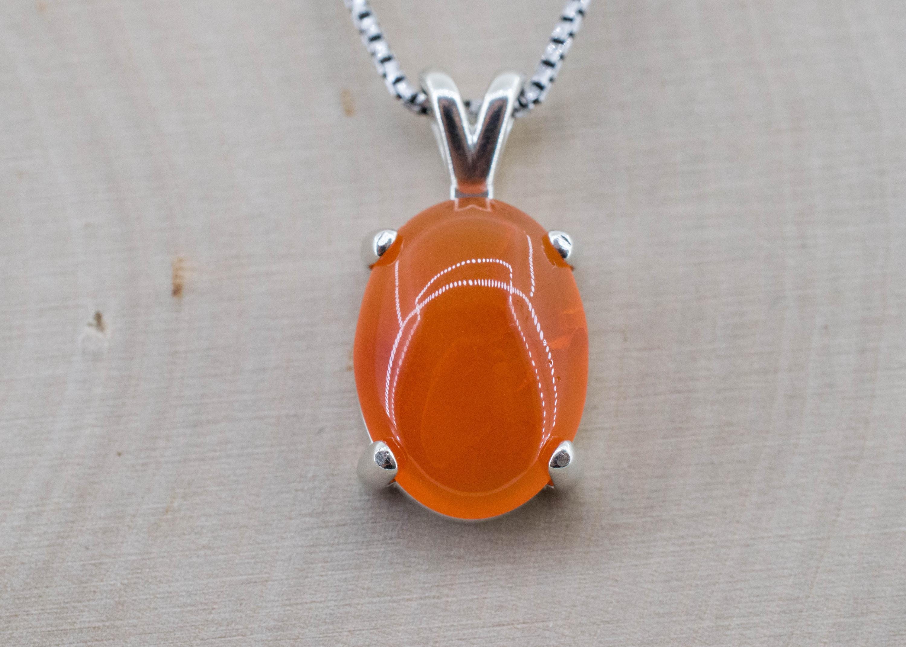 Carnelian Pendant, Natural Untreated India Carnelian; 9.210cts - Mark Oliver Gems