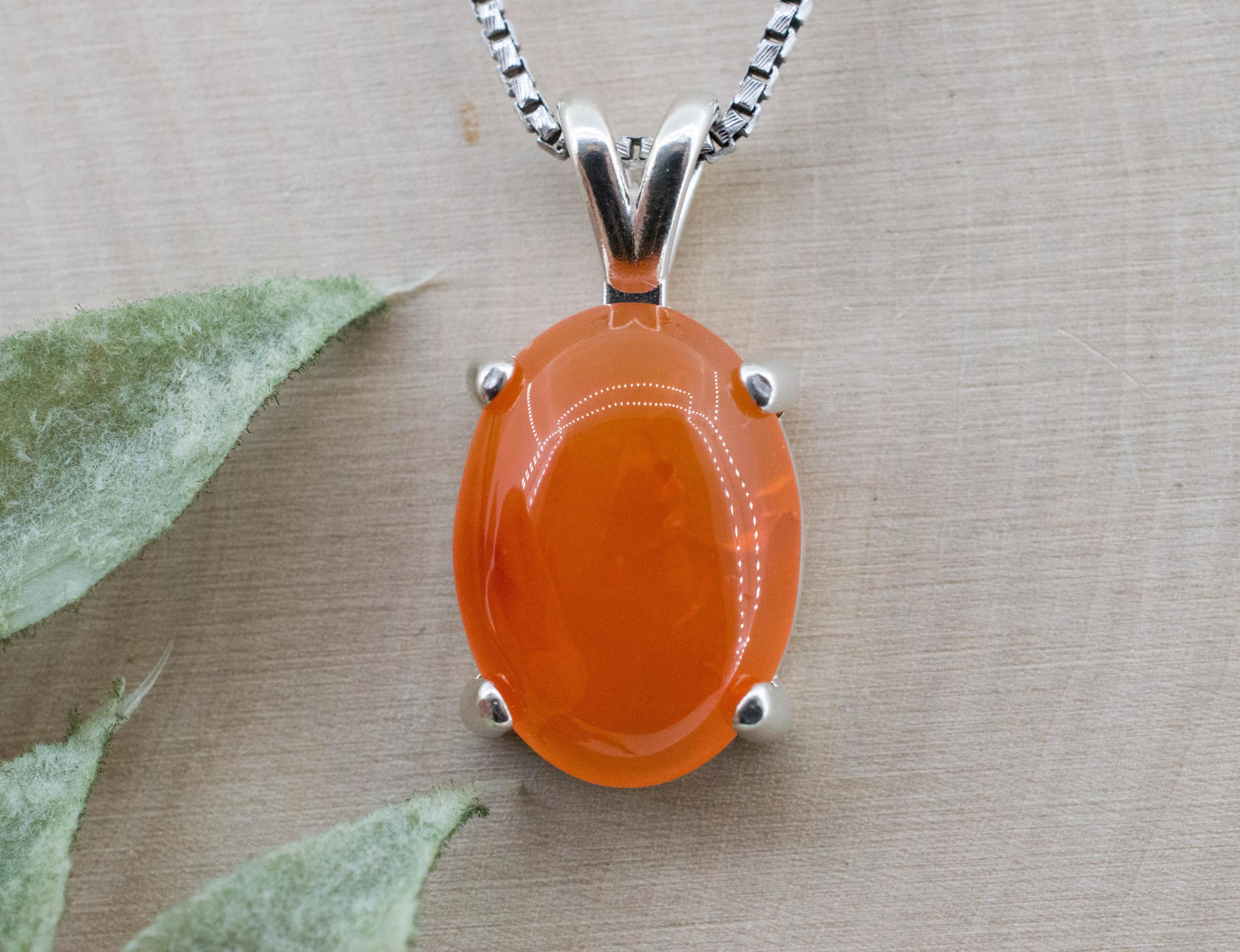 Carnelian Pendant, Natural Untreated India Carnelian; 9.210cts - Mark Oliver Gems