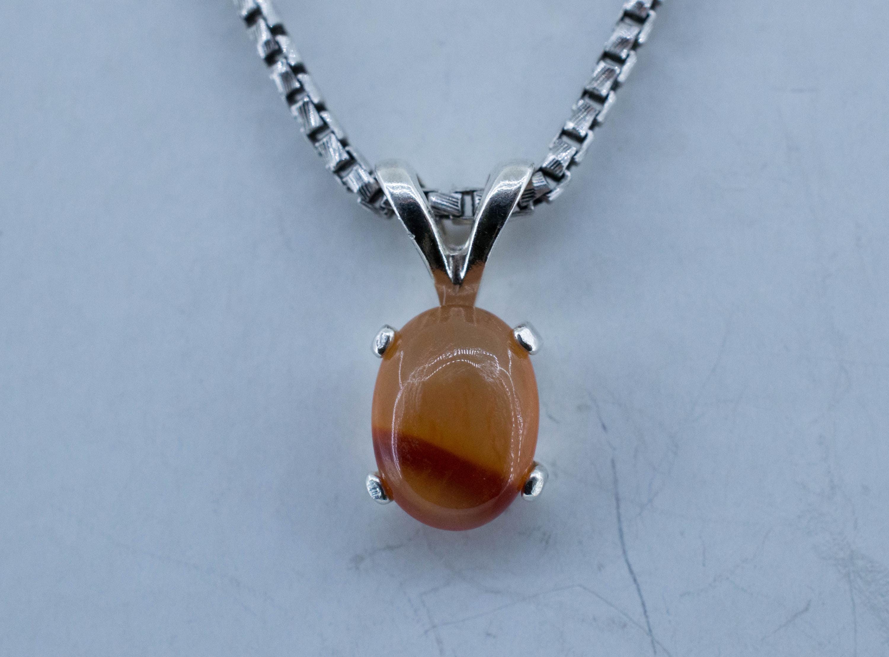 Carnelian Pendant, Natural Untreated New Jersey Carnelian; 0.935cts - Mark Oliver Gems