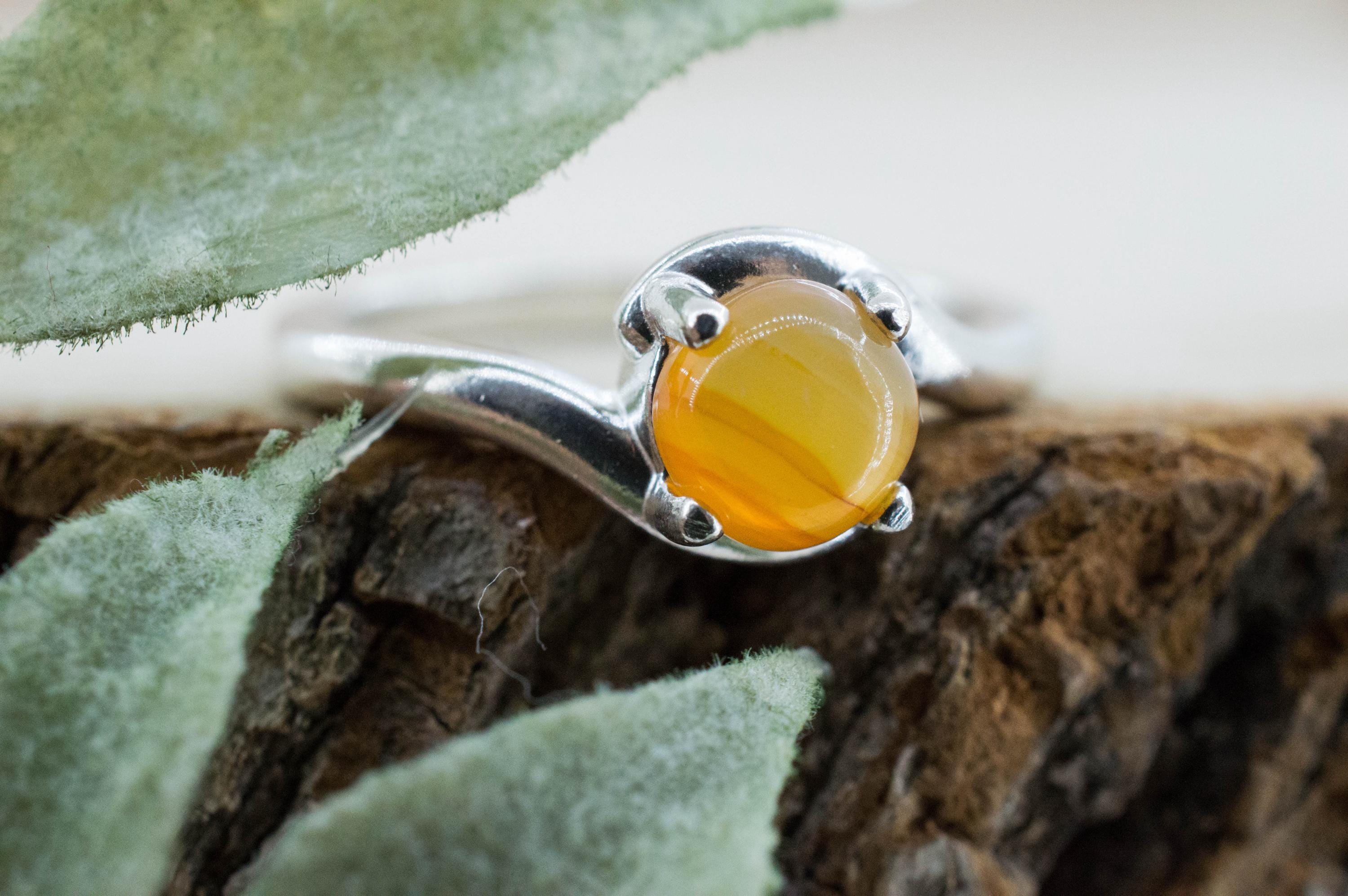 Carnelian Ring, Natural Untreated New Jersey Carnelian; 0.955cts - Mark Oliver Gems