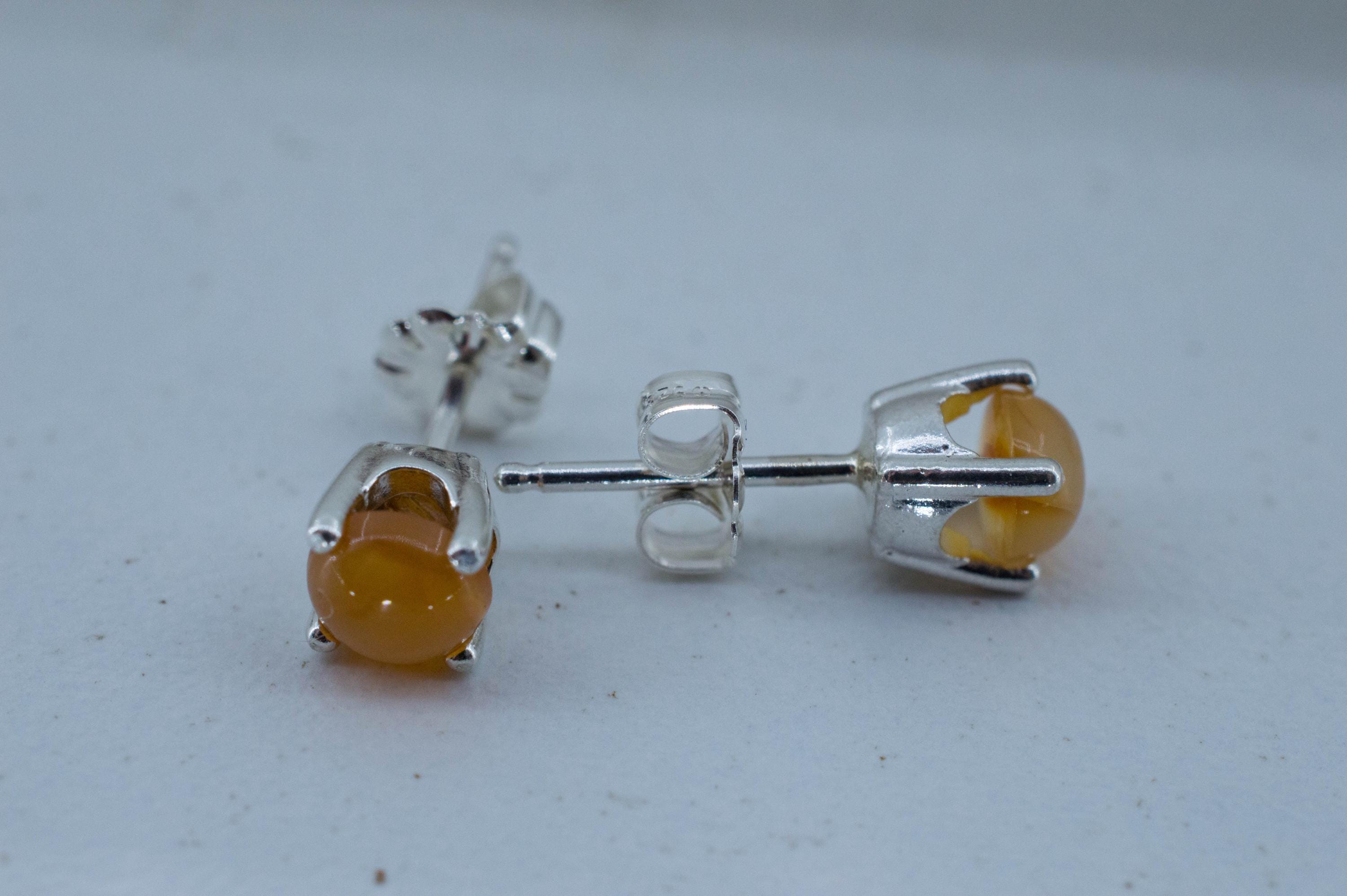 Carnelian Earrings, Natural Untreated New Jersey Carnelian; 1.185cts - Mark Oliver Gems