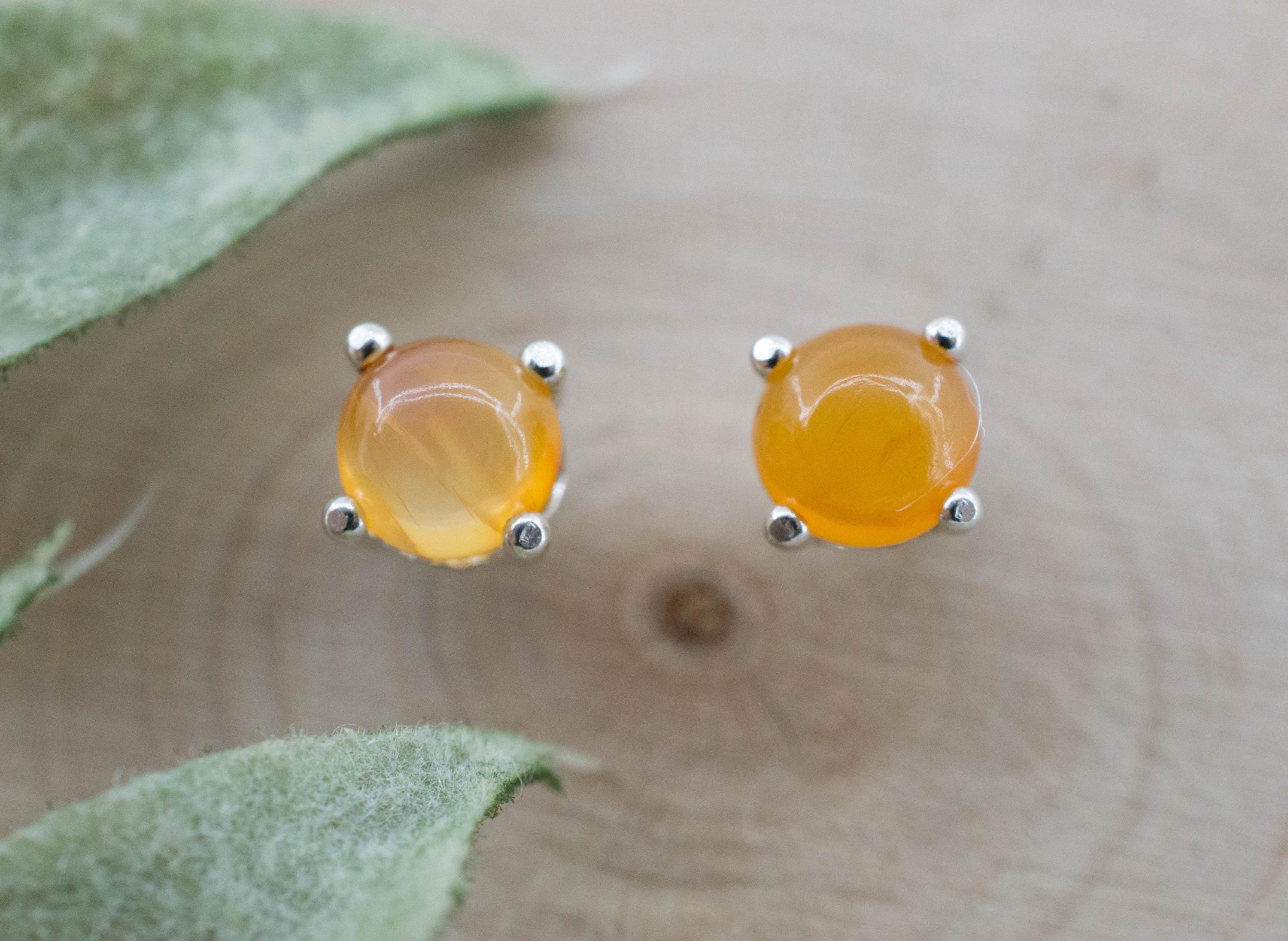 Carnelian Earrings, Natural Untreated New Jersey Carnelian; 1.185cts - Mark Oliver Gems