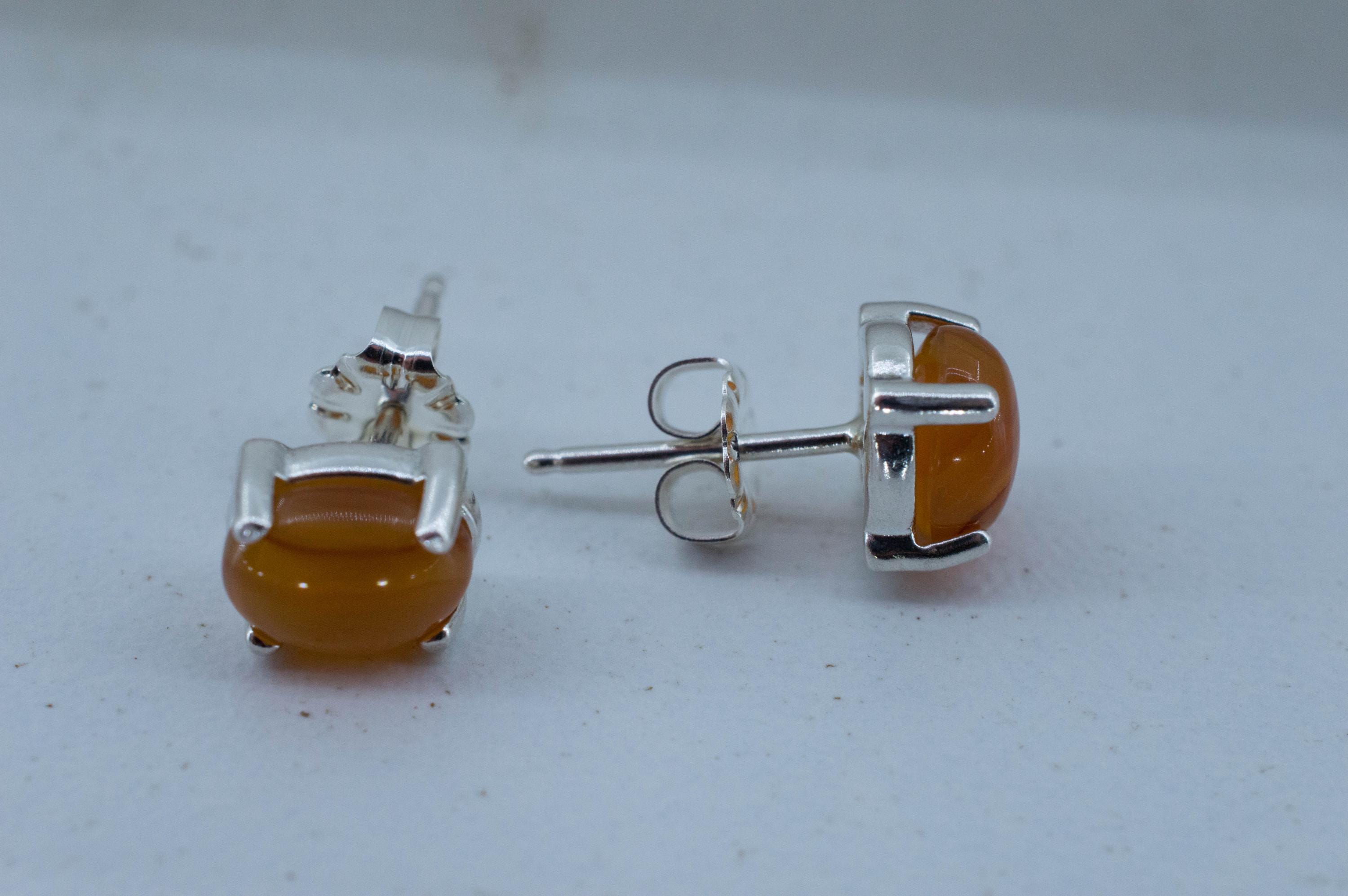 Carnelian Earrings, Natural Untreated New Jersey Carnelian; 2.350cts - Mark Oliver Gems