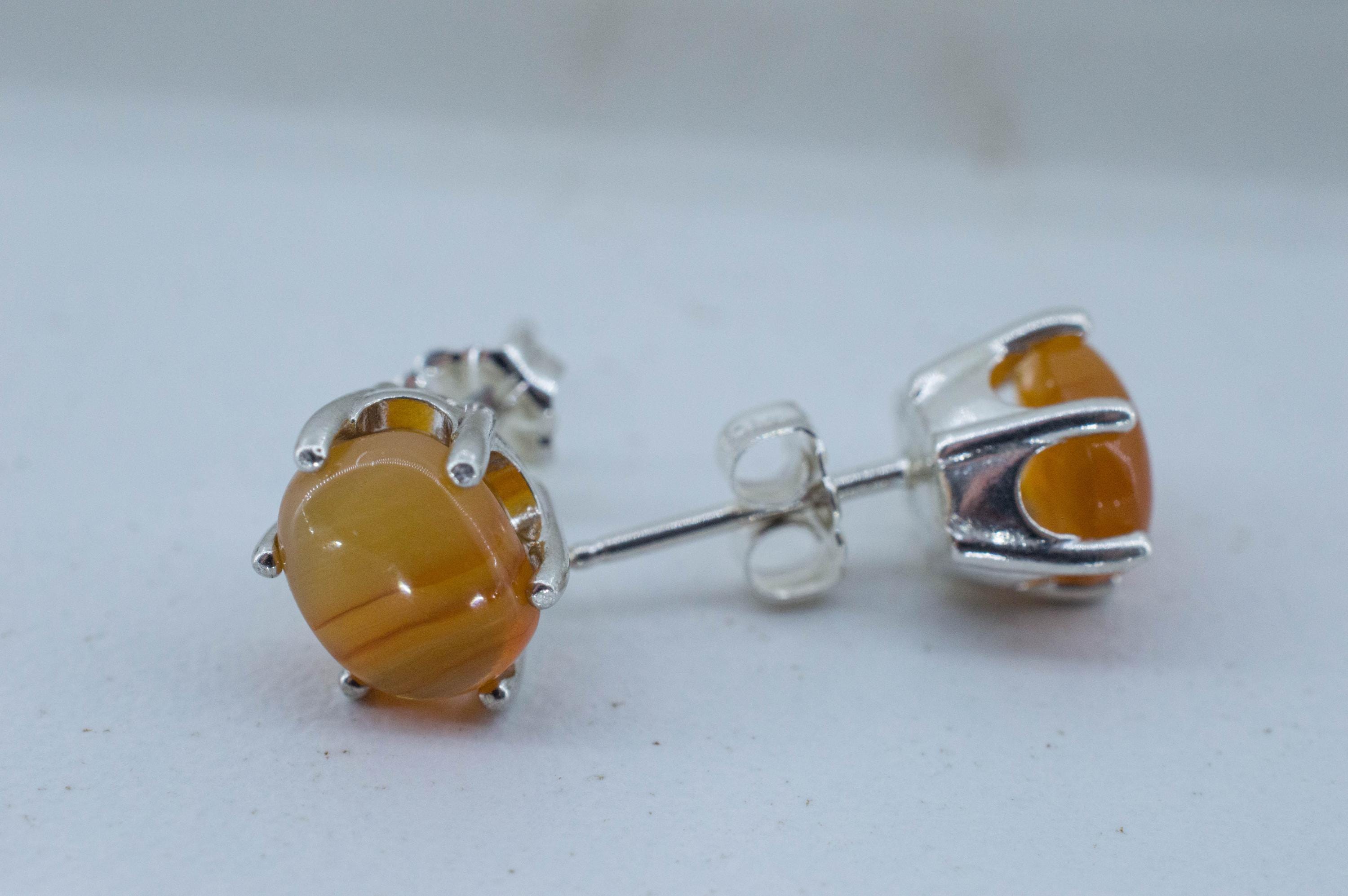 Carnelian Earrings, Natural Untreated New Jersey Carnelian; 3.115cts - Mark Oliver Gems