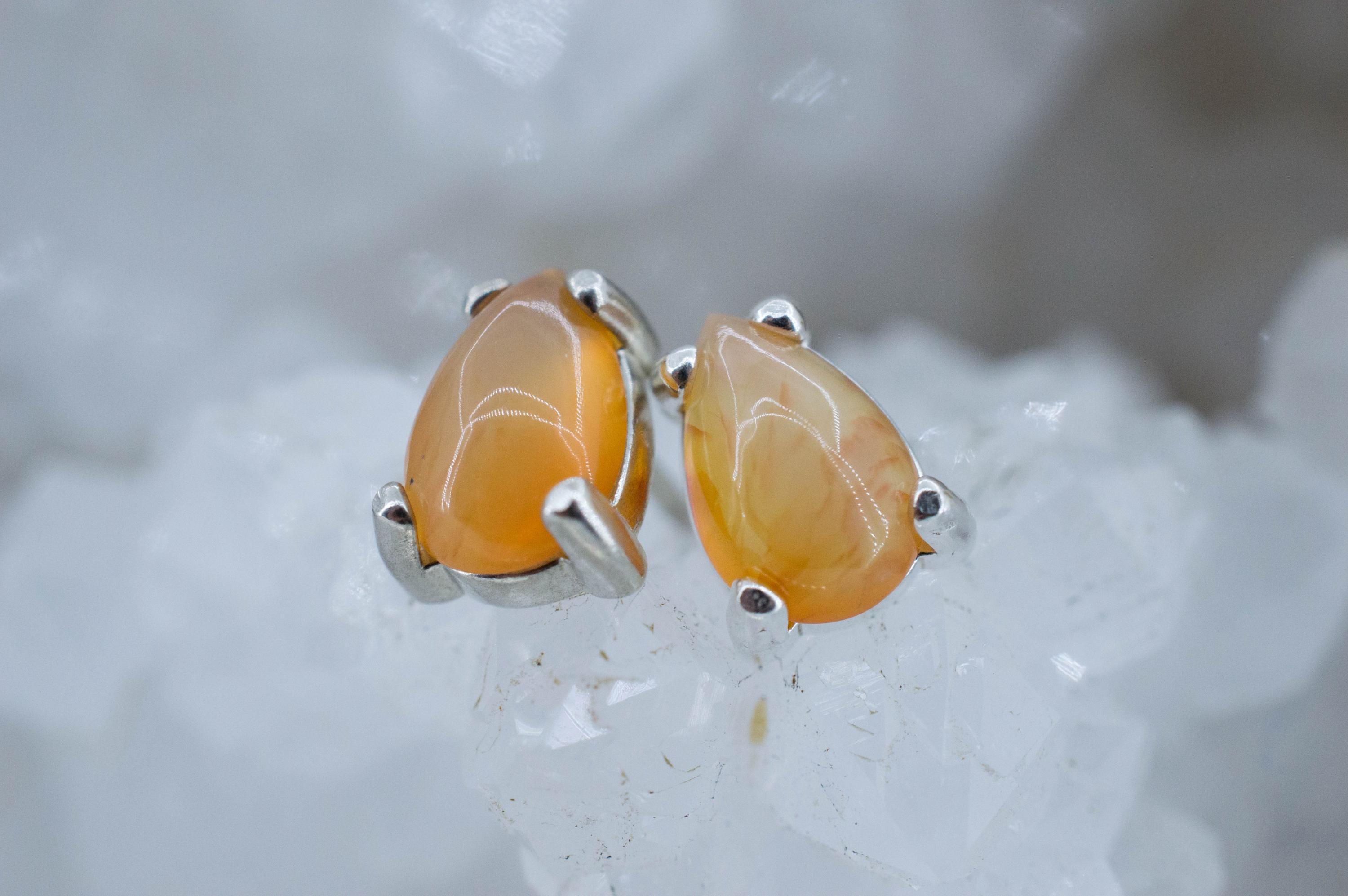 Carnelian Earrings, Natural Untreated New Jersey Carnelian; 2.390cts - Mark Oliver Gems
