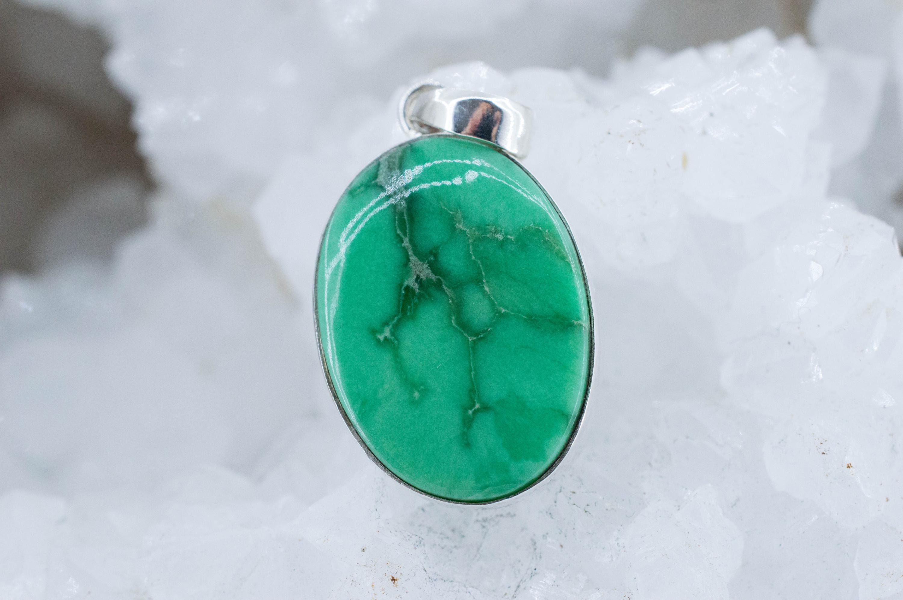 Variscite Pendant, Natural Untreated Australia Variscite; 23x17mm - Mark Oliver Gems