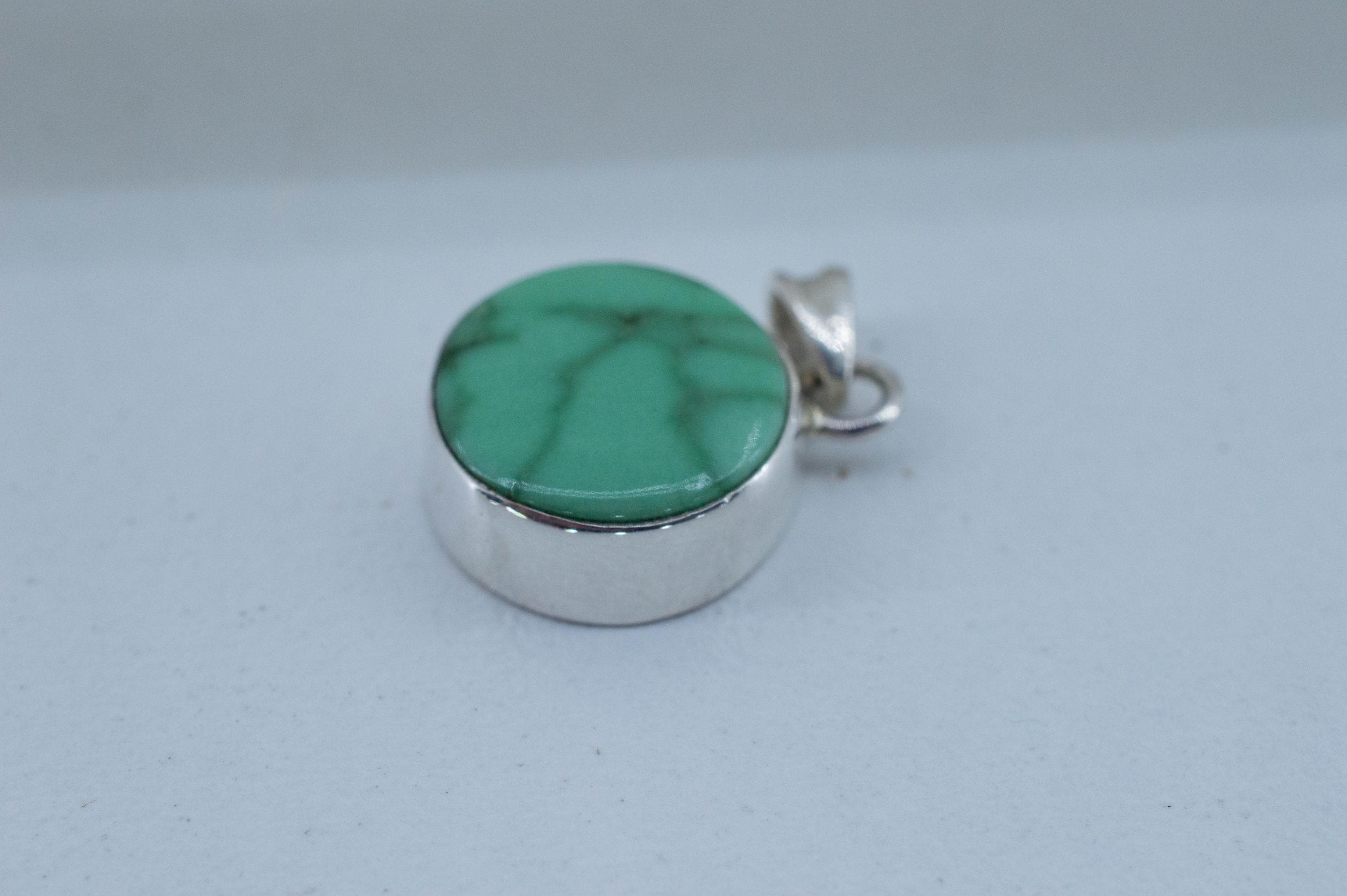 Variscite Pendant, Natural Untreated Australia Variscite; 14mm - Mark Oliver Gems