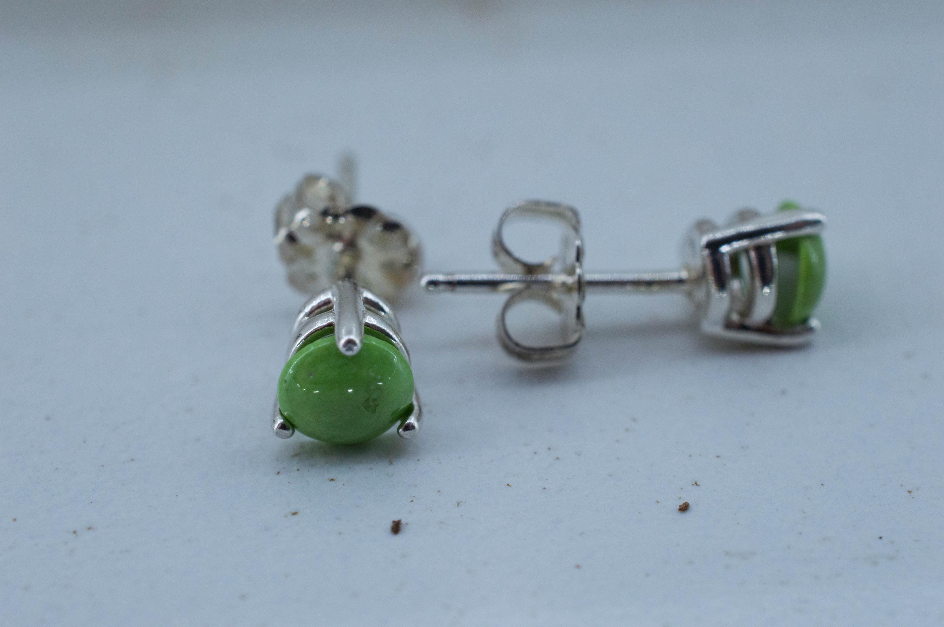 Gaspetite Earrings; Natural Untreated Australian Gaspeite; 0.785cts - Mark Oliver Gems