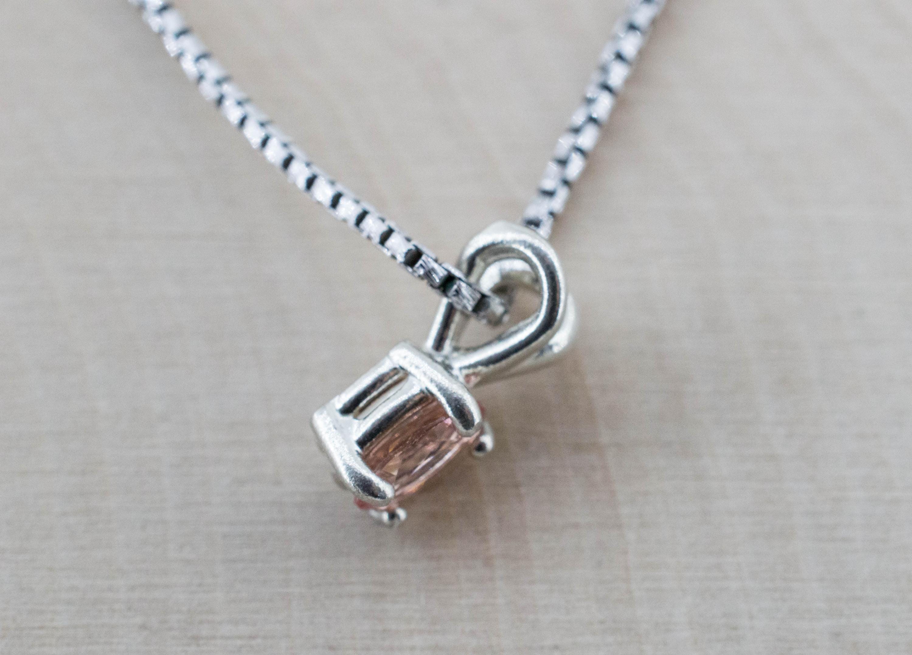 Peach Tourmaline Pendant; Natural Untreated Brazil Pink Tourmaline; 0.575cts - Mark Oliver Gems