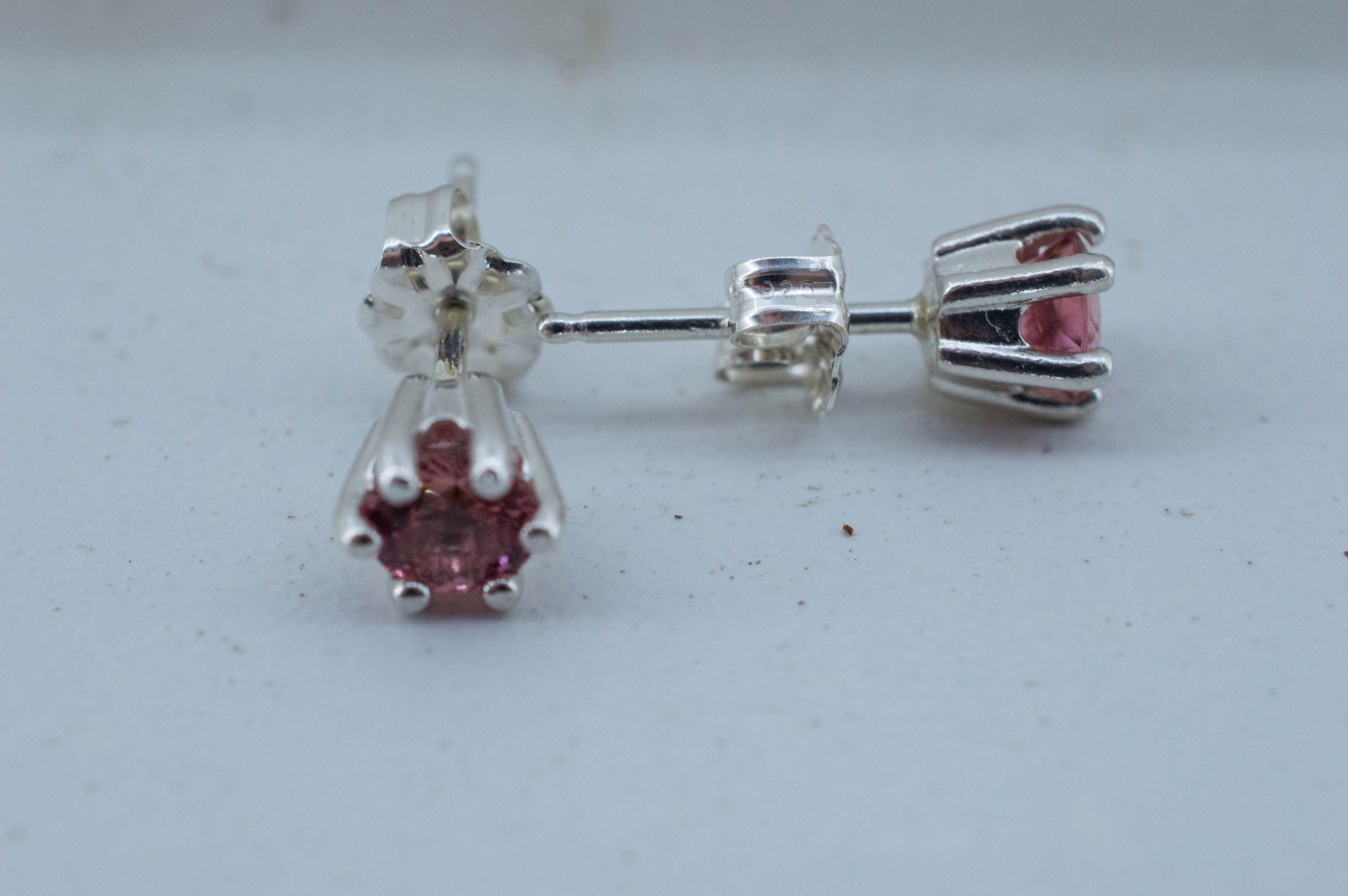 Pink Tourmaline Earrings; Natural Untreated Brazil Pink Tourmaline; 0.705cts - Mark Oliver Gems