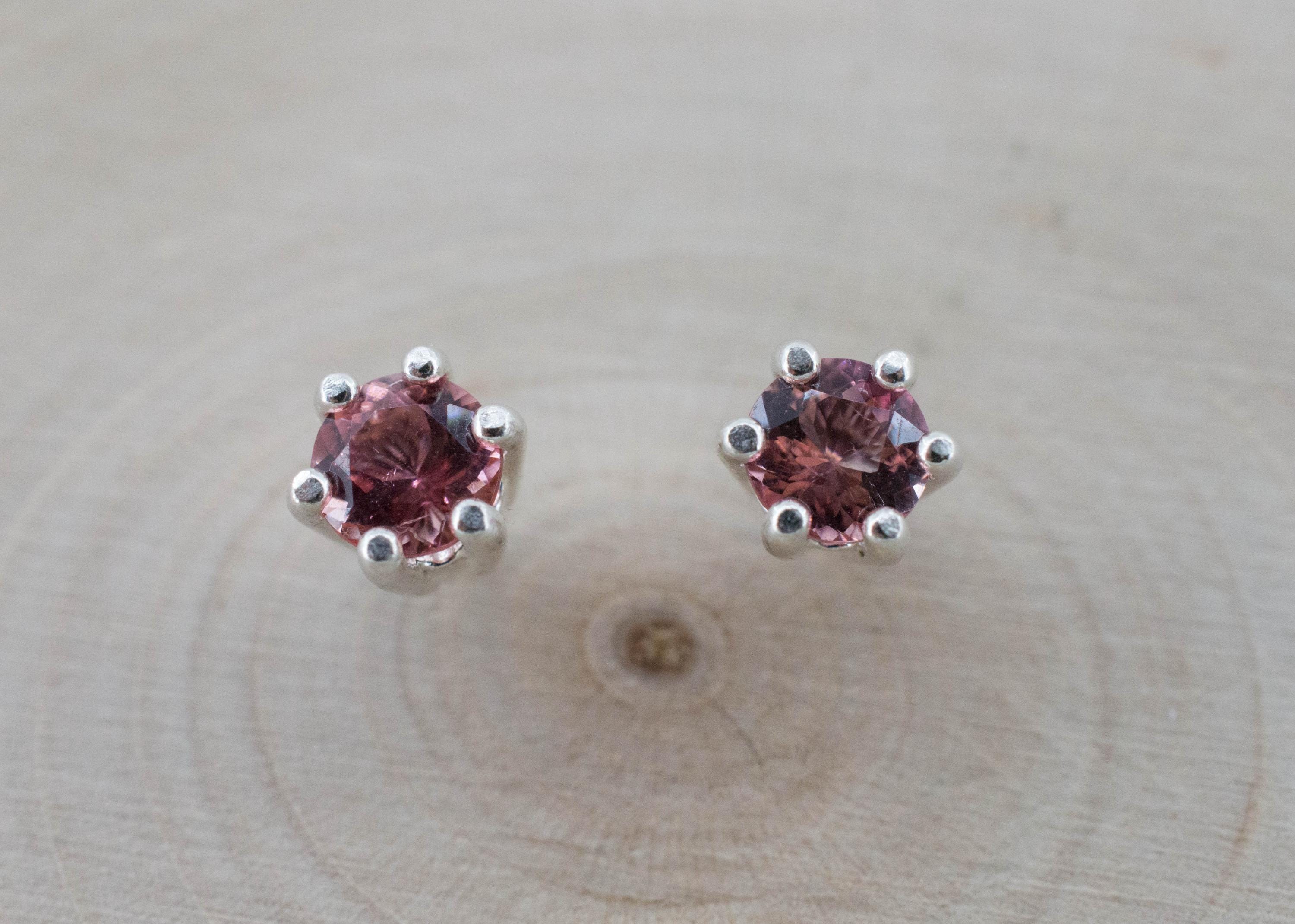 Pink Tourmaline Earrings; Natural Untreated Brazil Pink Tourmaline; 0.705cts - Mark Oliver Gems