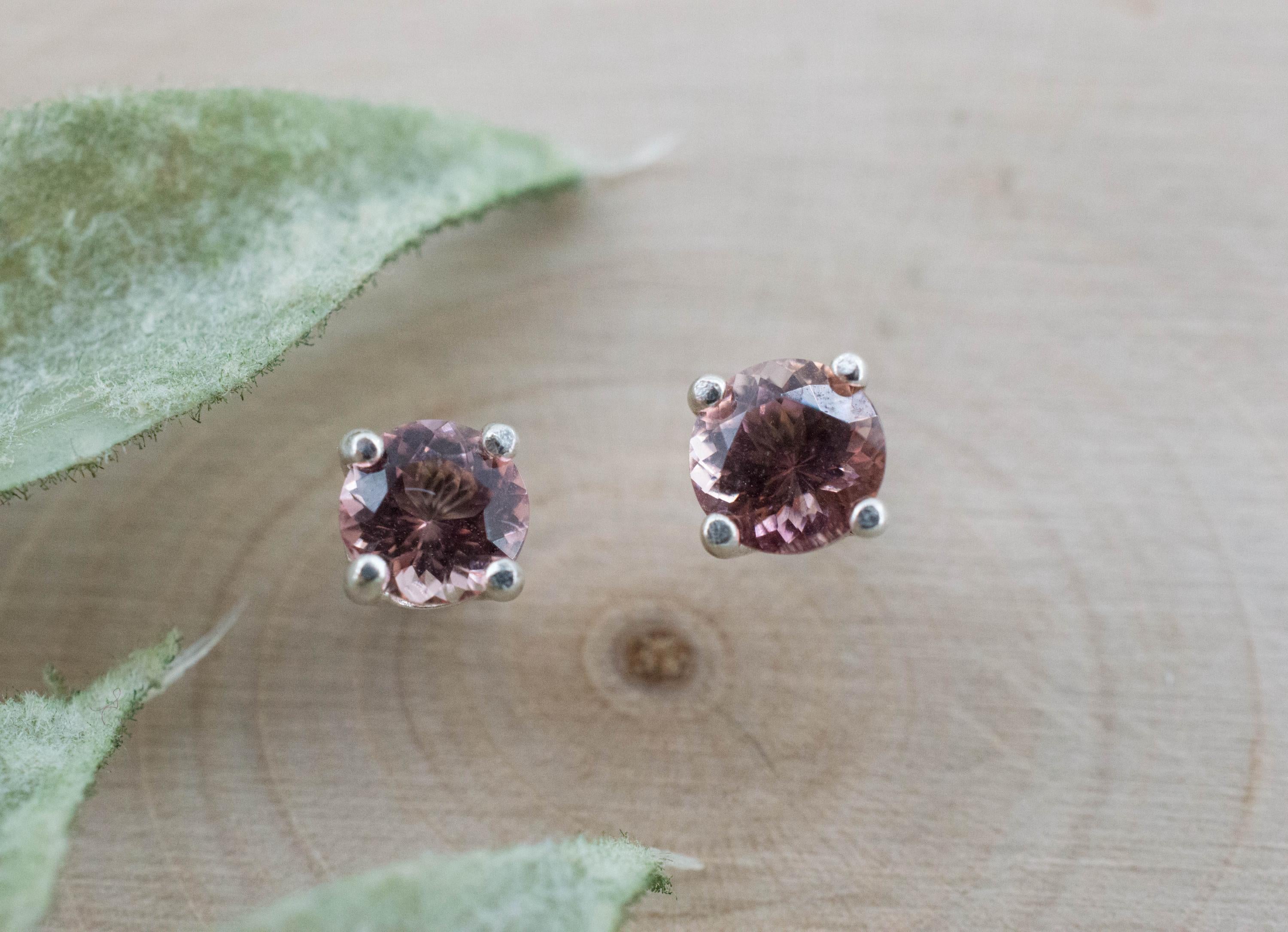 Pink Tourmaline Earrings; Natural Untreated Brazil Pink Tourmaline; 0.785cts - Mark Oliver Gems