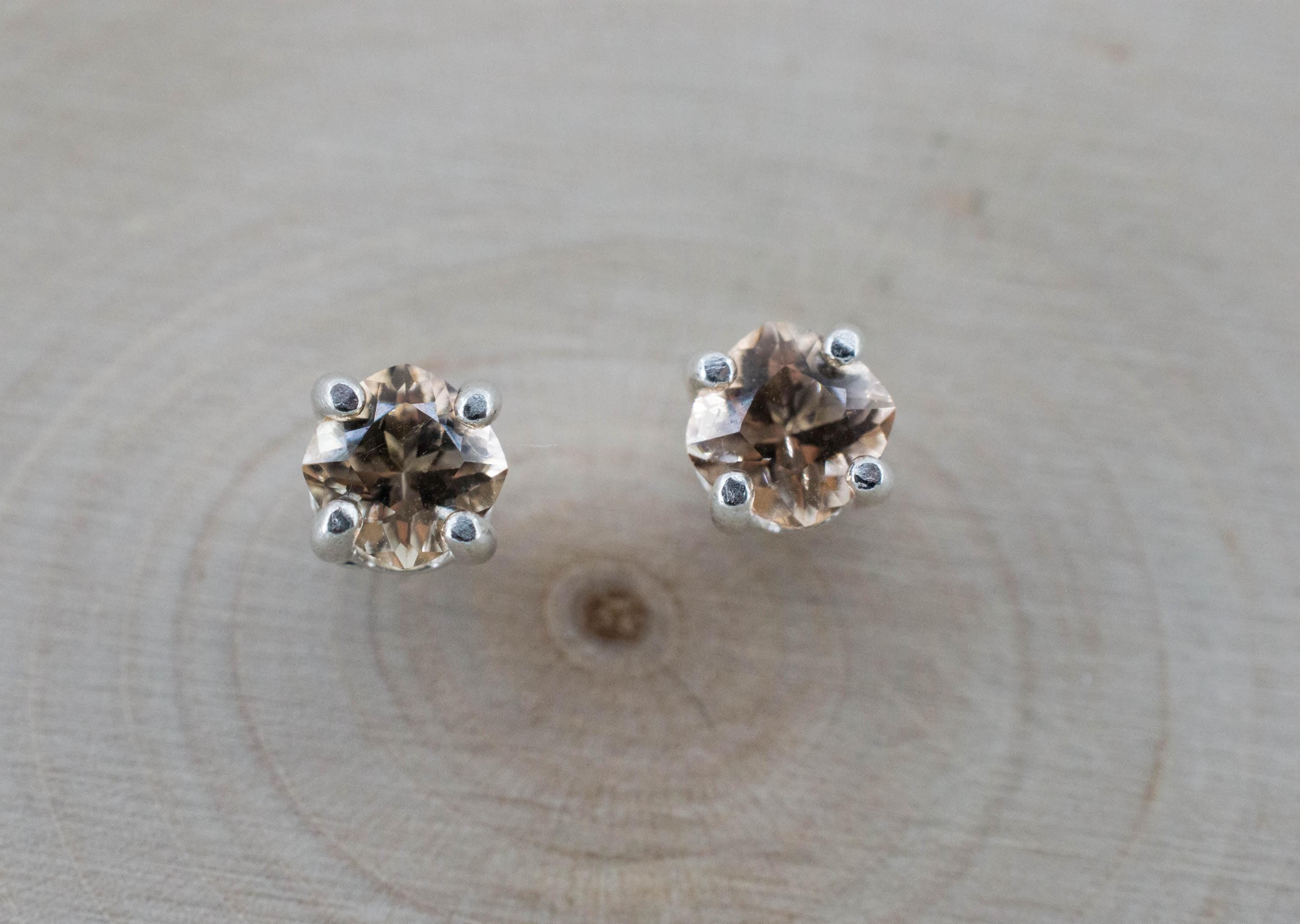 Peach Tourmaline Earrings; Natural Untreated Brazil Pink Tourmaline; 0.970cts - Mark Oliver Gems