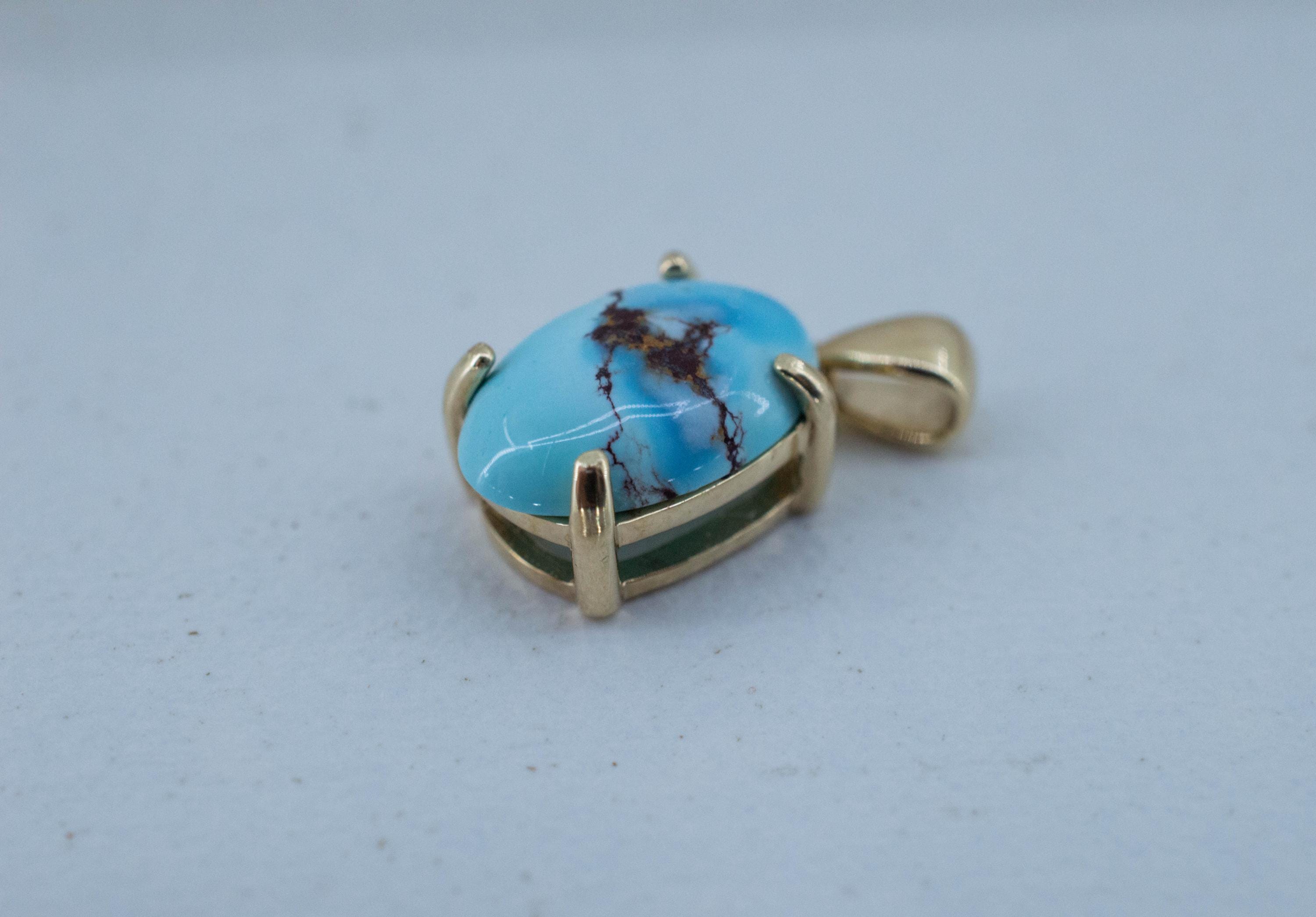 Golden Hills Turquoise Pendant, Natural Untreated Kazakhstan Turquoise; 1.125cts - Mark Oliver Gems