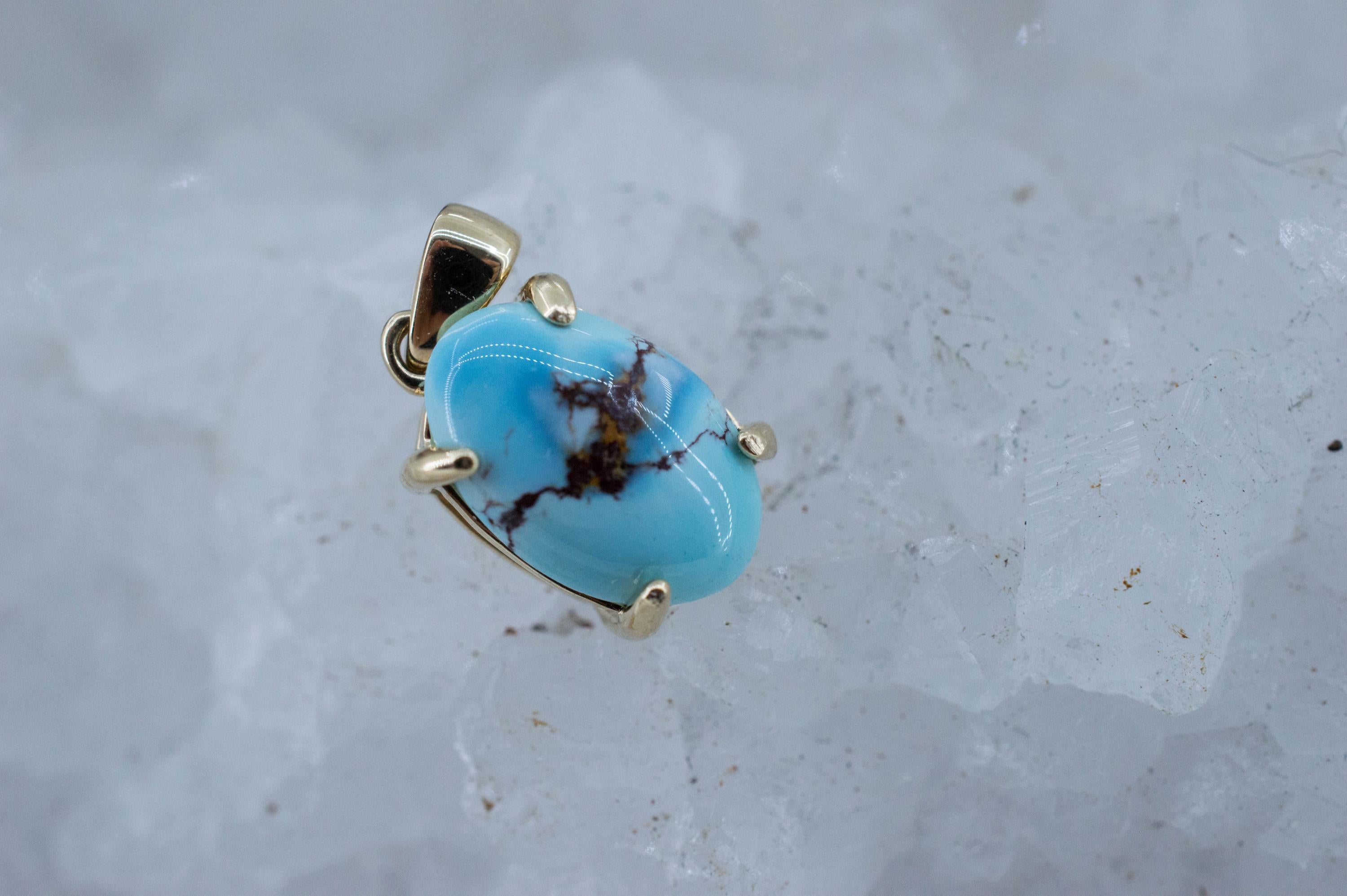 Golden Hills Turquoise Pendant, Natural Untreated Kazakhstan Turquoise; 1.125cts - Mark Oliver Gems