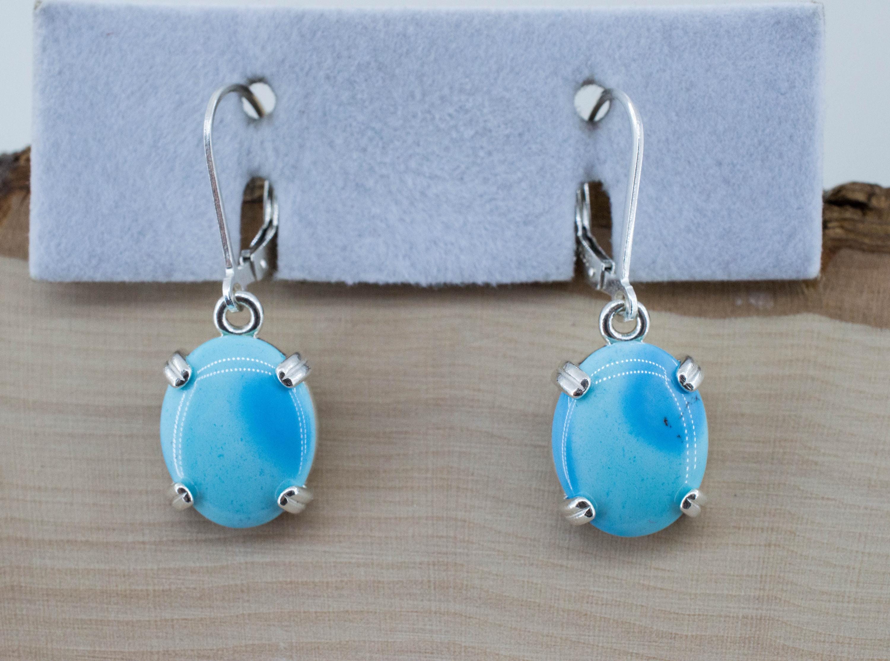 Golden Hills Turquoise Earrings, Natural Untreated Kazakhstan Turquoise; 5.660cts - Mark Oliver Gems