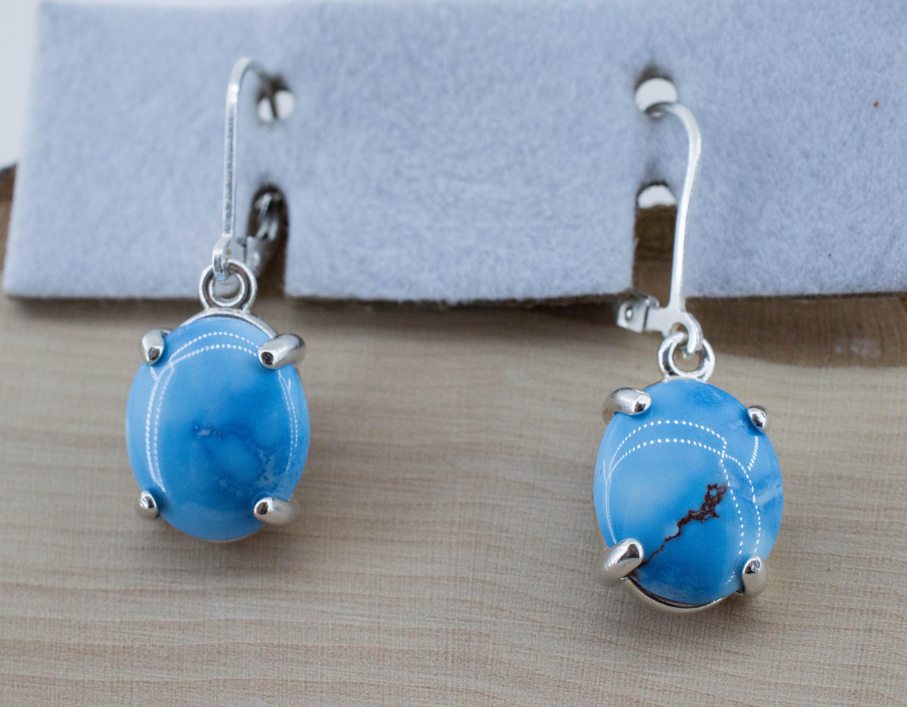 Golden Hills Turquoise Earrings, Natural Untreated Kazakhstan Turquoise; 5.935cts - Mark Oliver Gems