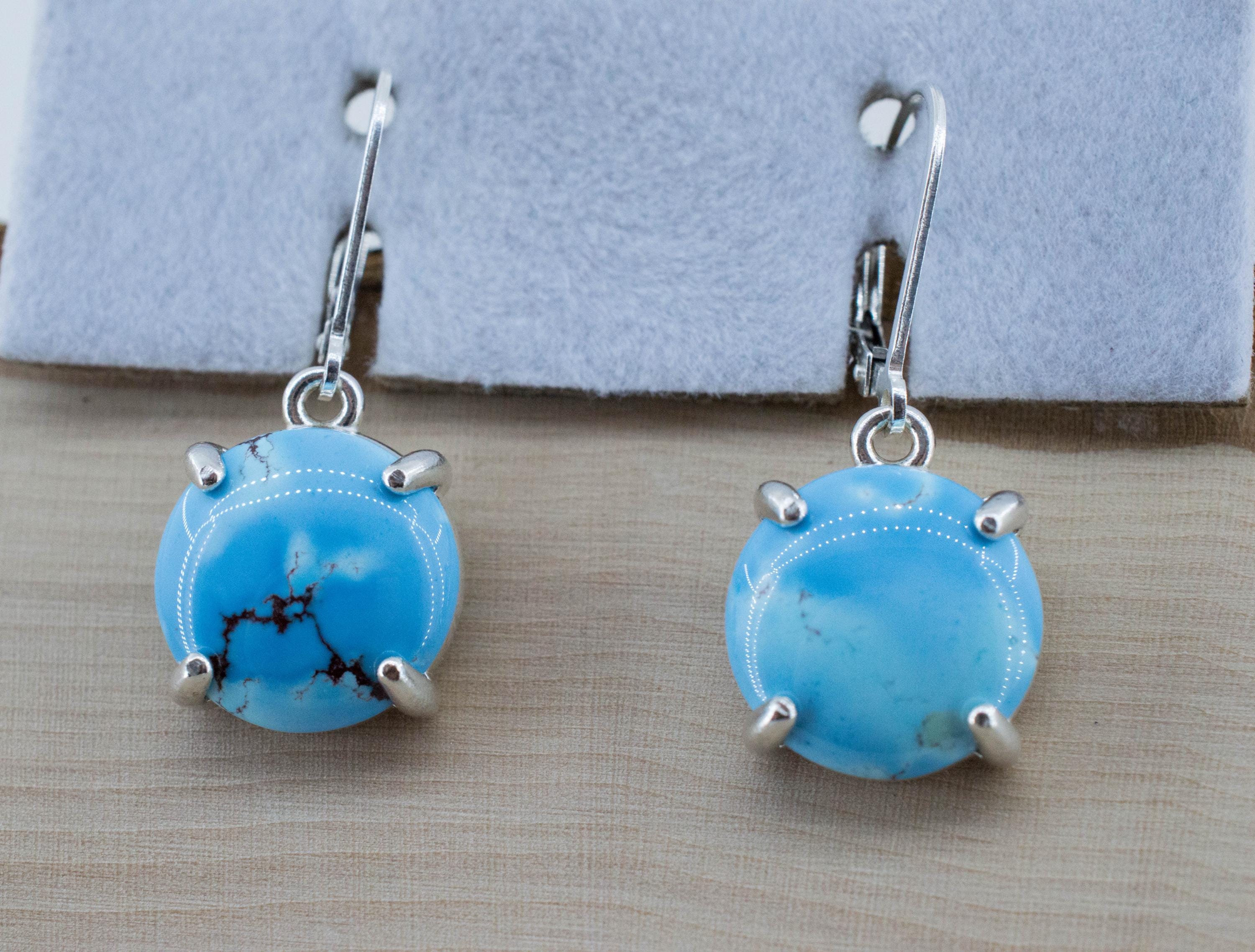 Golden Hills Turquoise Earrings, Natural Untreated Kazakhstan Turquoise; 7.720cts - Mark Oliver Gems