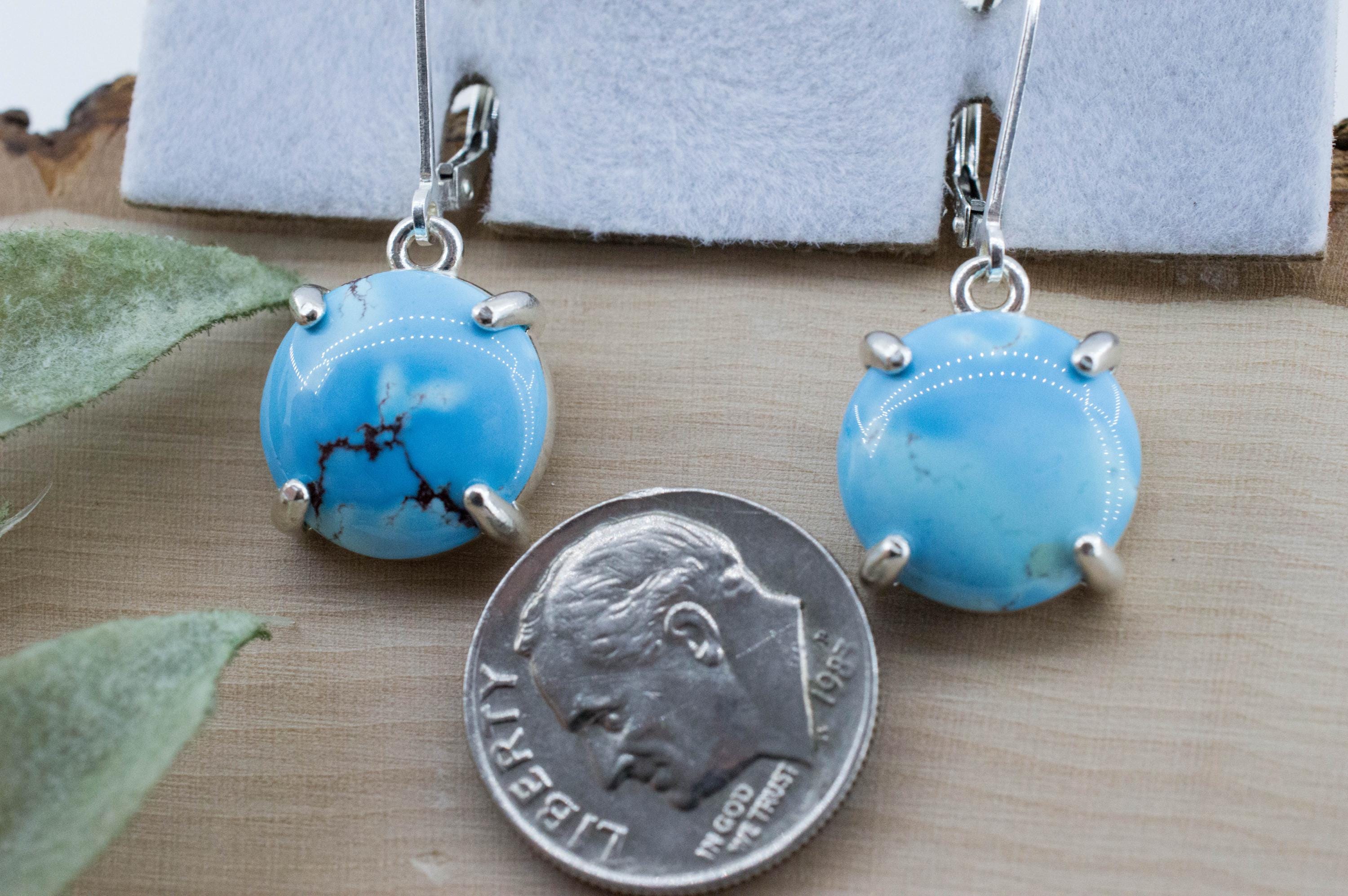 Golden Hills Turquoise Earrings, Natural Untreated Kazakhstan Turquoise; 7.720cts - Mark Oliver Gems