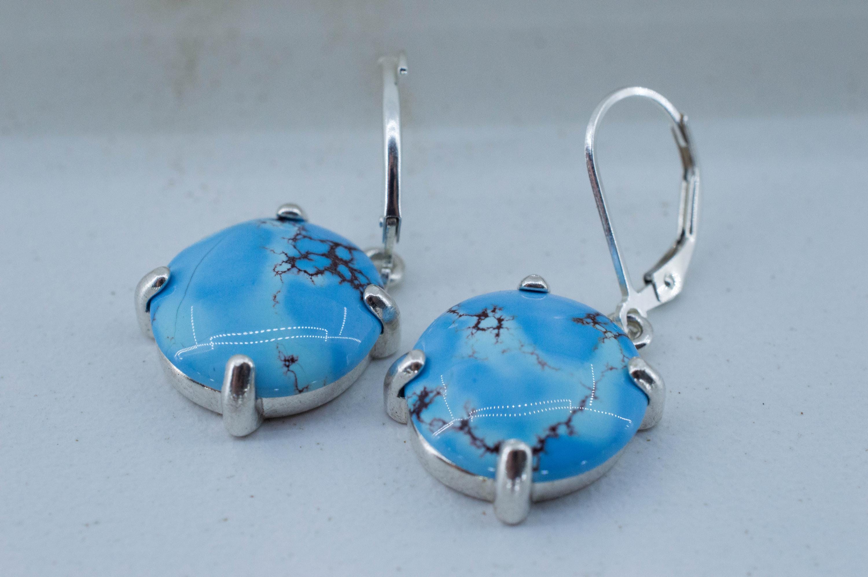 Golden Hills Turquoise Earrings, Natural Untreated Kazakhstan Turquoise; 10.750cts - Mark Oliver Gems