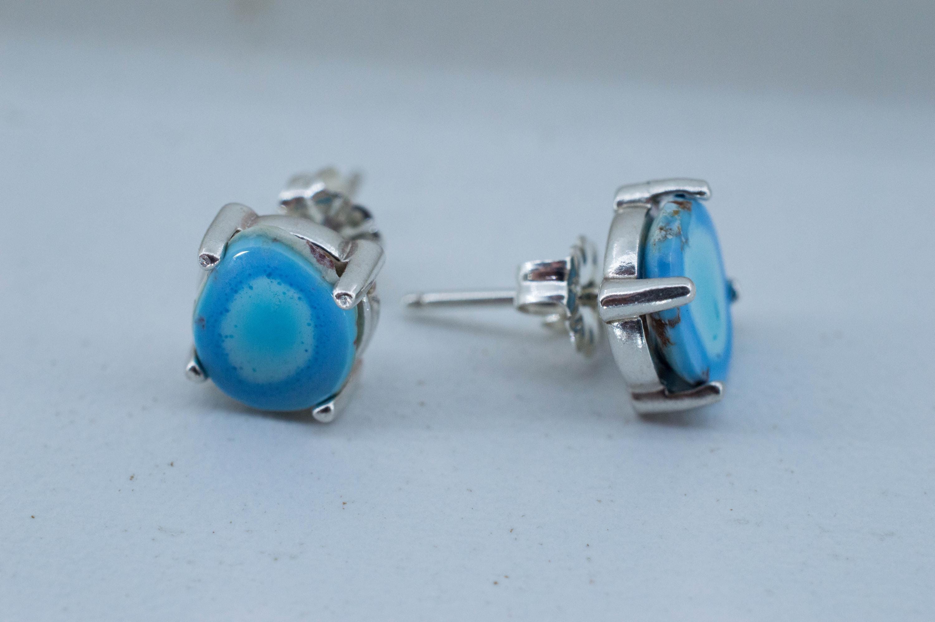 Golden Hills Turquoise Earrings, Natural Untreated Kazakhstan Turquoise; 2.445cts - Mark Oliver Gems