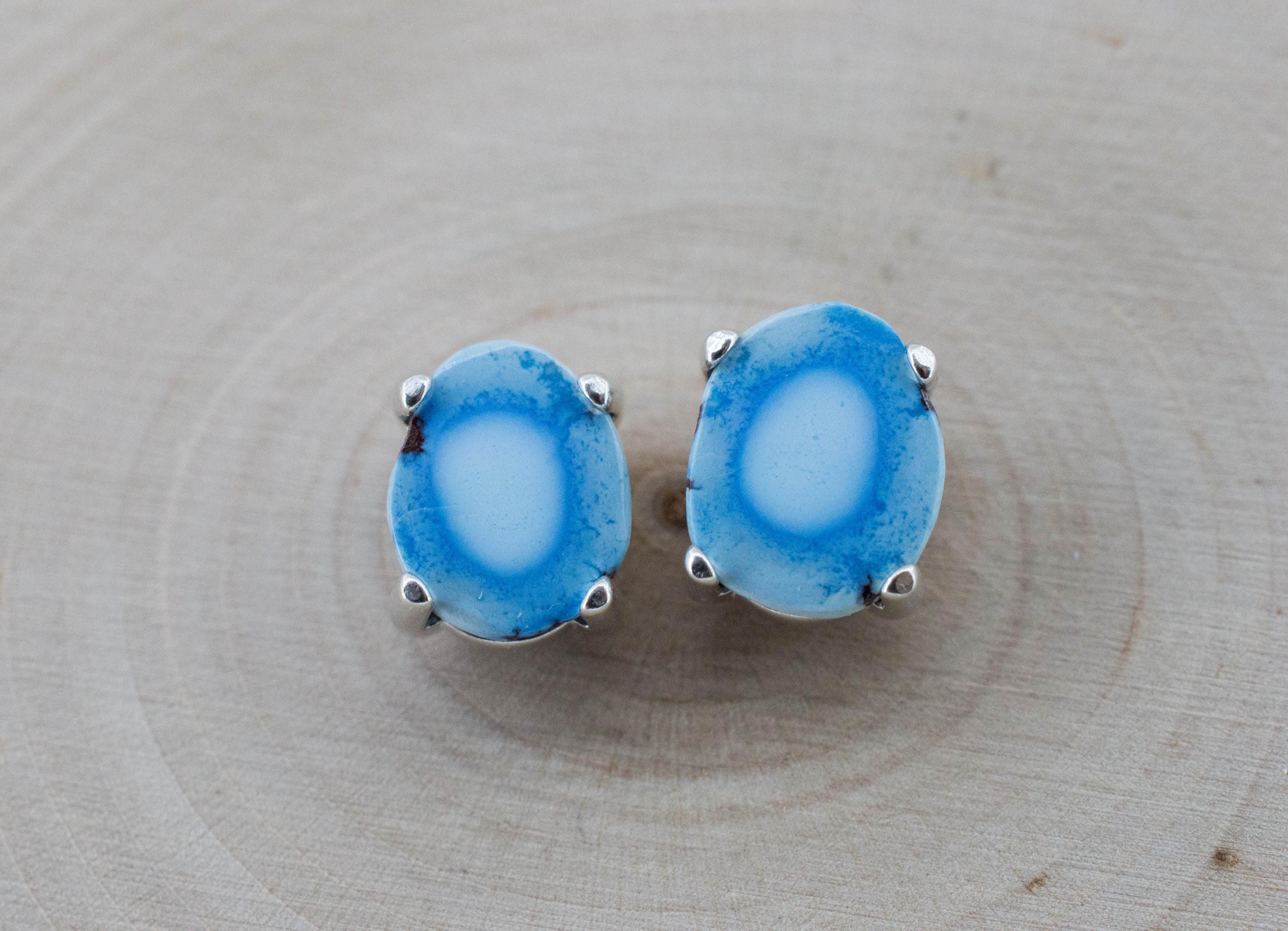 Golden Hills Turquoise Earrings, Natural Untreated Kazakhstan Turquoise; 3.060cts - Mark Oliver Gems