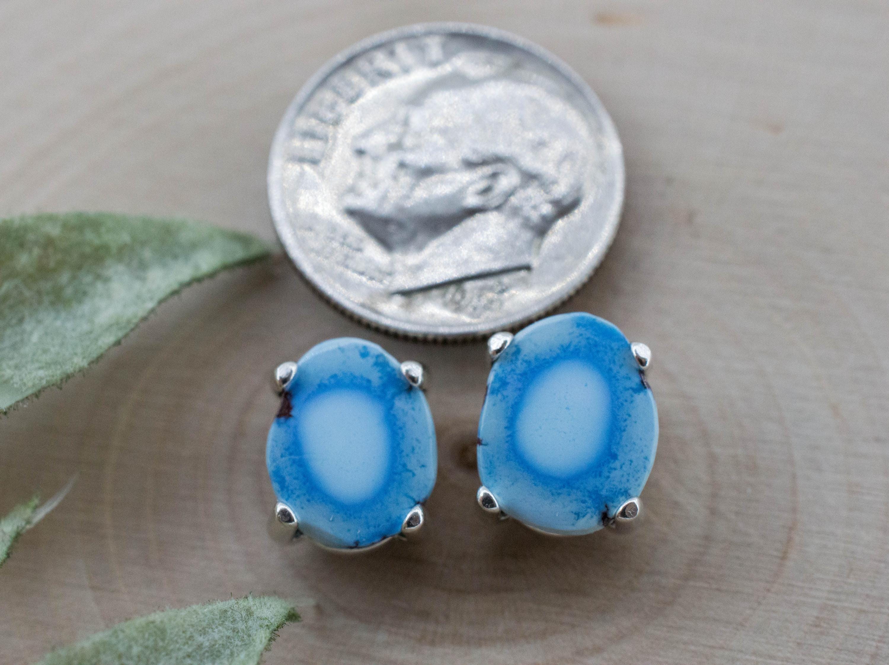 Golden Hills Turquoise Earrings, Natural Untreated Kazakhstan Turquoise; 3.060cts - Mark Oliver Gems