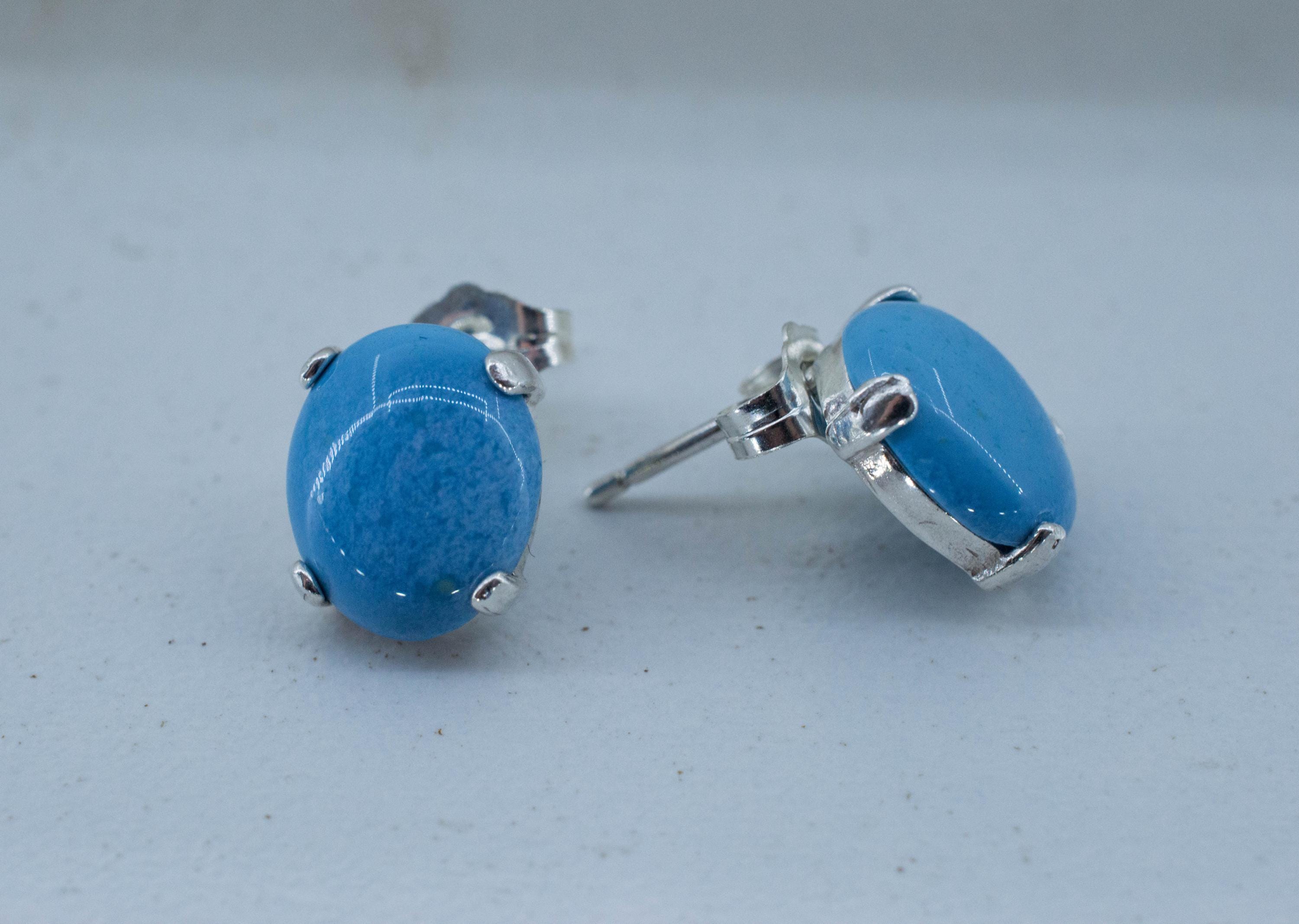 Golden Hills Turquoise Earrings, Natural Untreated Kazakhstan Turquoise; 3.745cts - Mark Oliver Gems