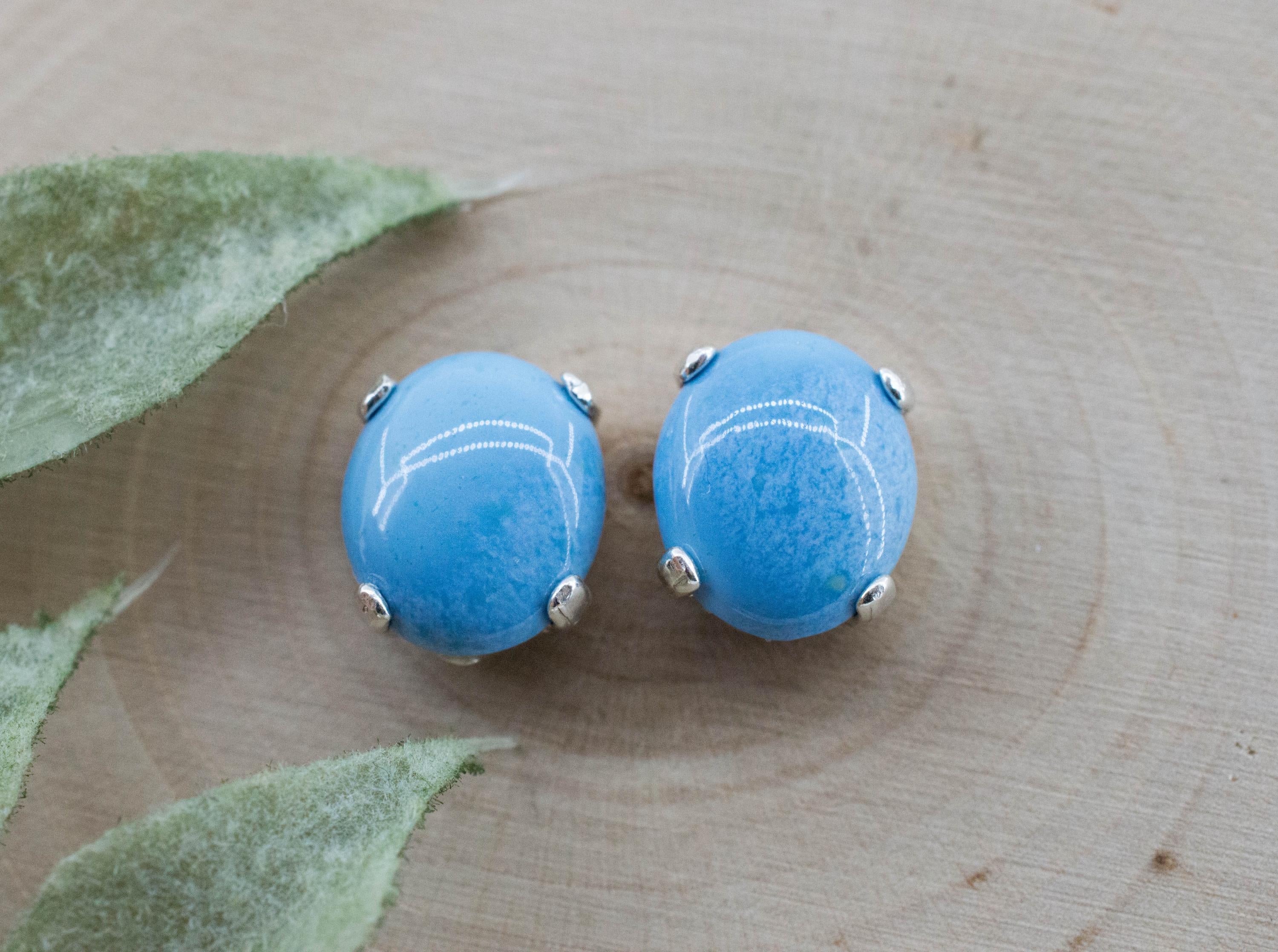 Golden Hills Turquoise Earrings, Natural Untreated Kazakhstan Turquoise; 3.745cts - Mark Oliver Gems