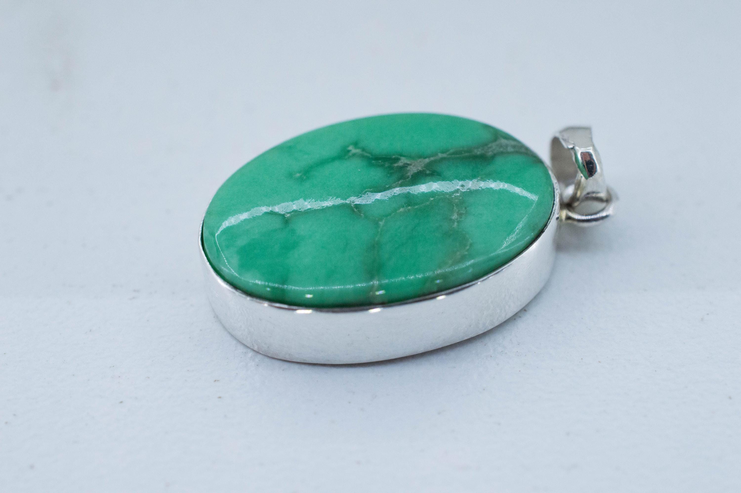 Variscite Pendant, Natural Untreated Australia Variscite; 23x17mm - Mark Oliver Gems