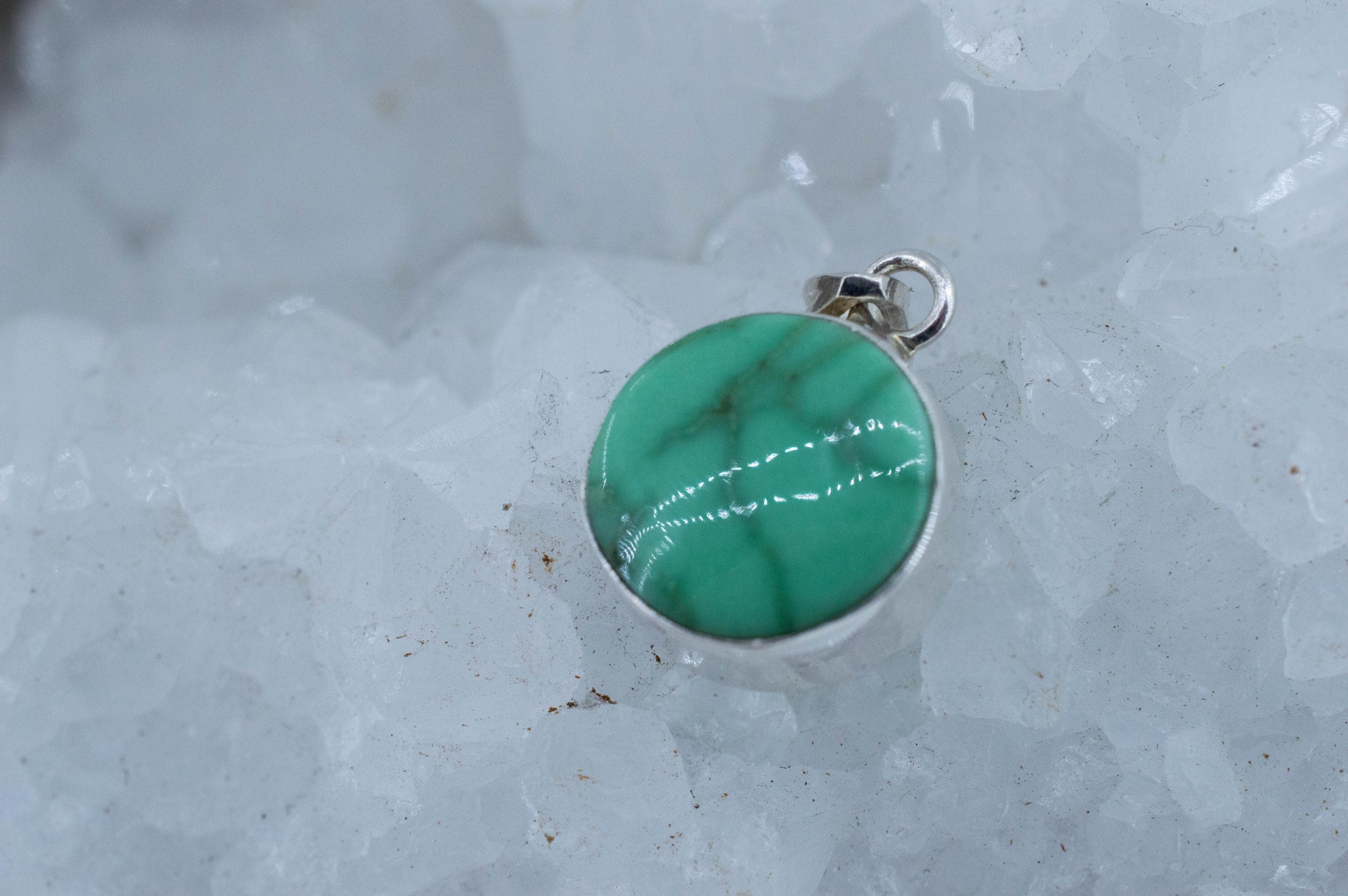 Variscite Pendant, Natural Untreated Australia Variscite; 14mm - Mark Oliver Gems