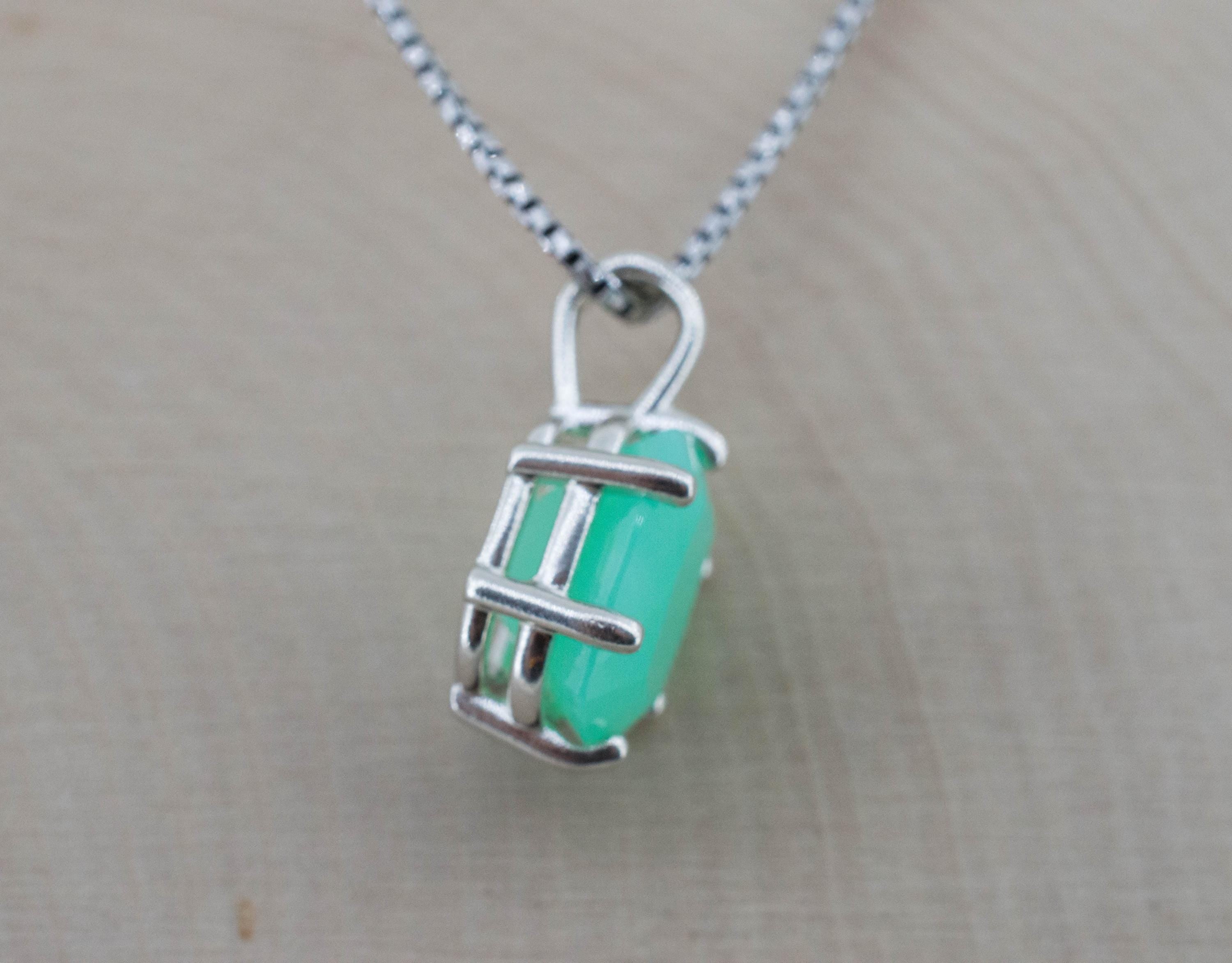 Green Opal Pendant, Natural Untreated Tanzania Prase Opal; 4.945cts - Mark Oliver Gems