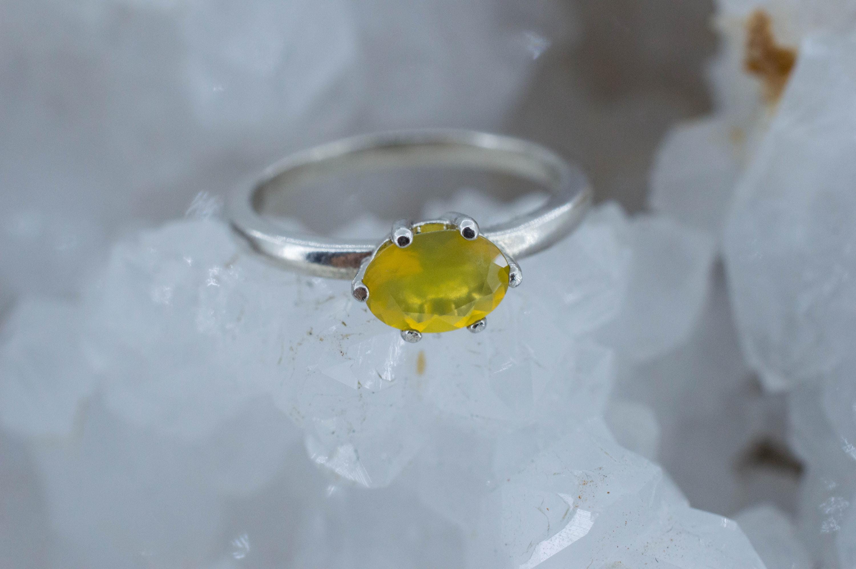 Yellow Opal Ring, Natural Untreated Tanzania Opal; 0.555cts - Mark Oliver Gems