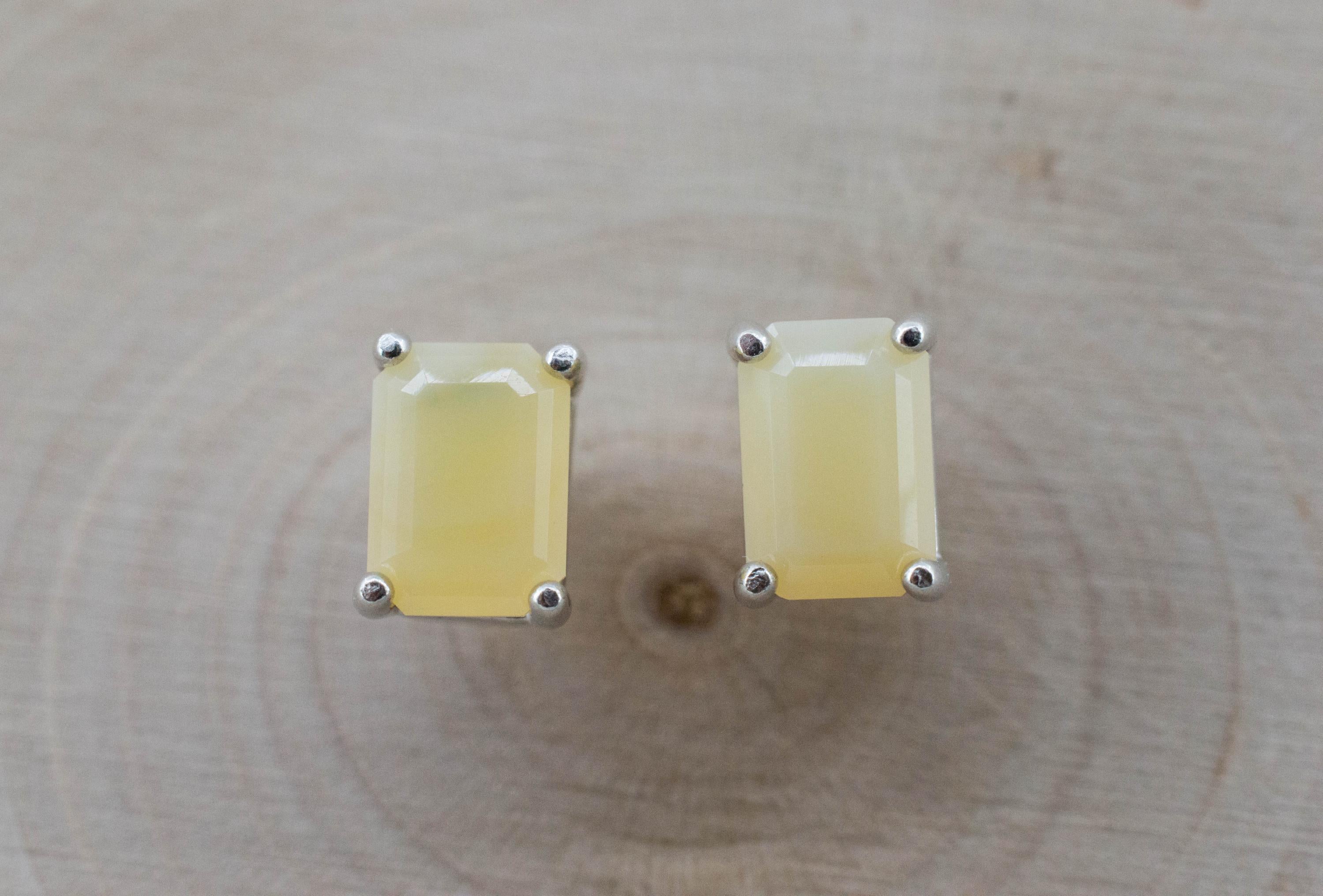 Yellow Opal Earrings, Natural Untreated Brazil Fire Opal; 1.300cts - Mark Oliver Gems